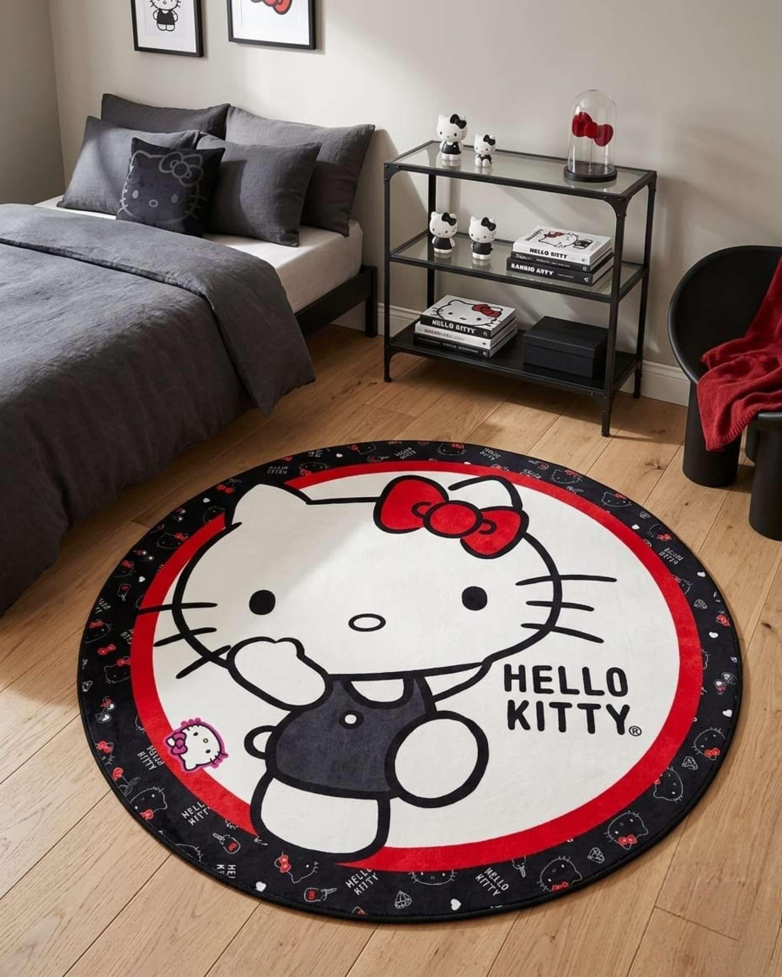 Alfombra Decorativa Infantil Circular de 80cm De Hello Kitty m2-0
