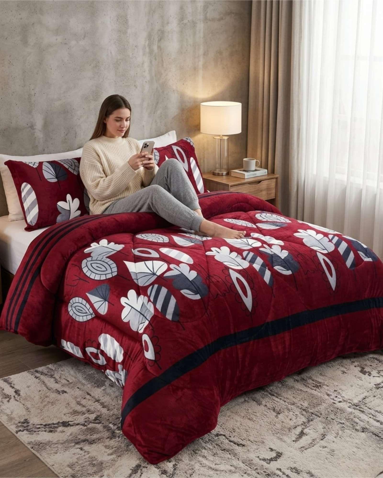 Plumón Térmico 2 Plazas Plush y Chiporro Extra Cálido Invierno A5-4