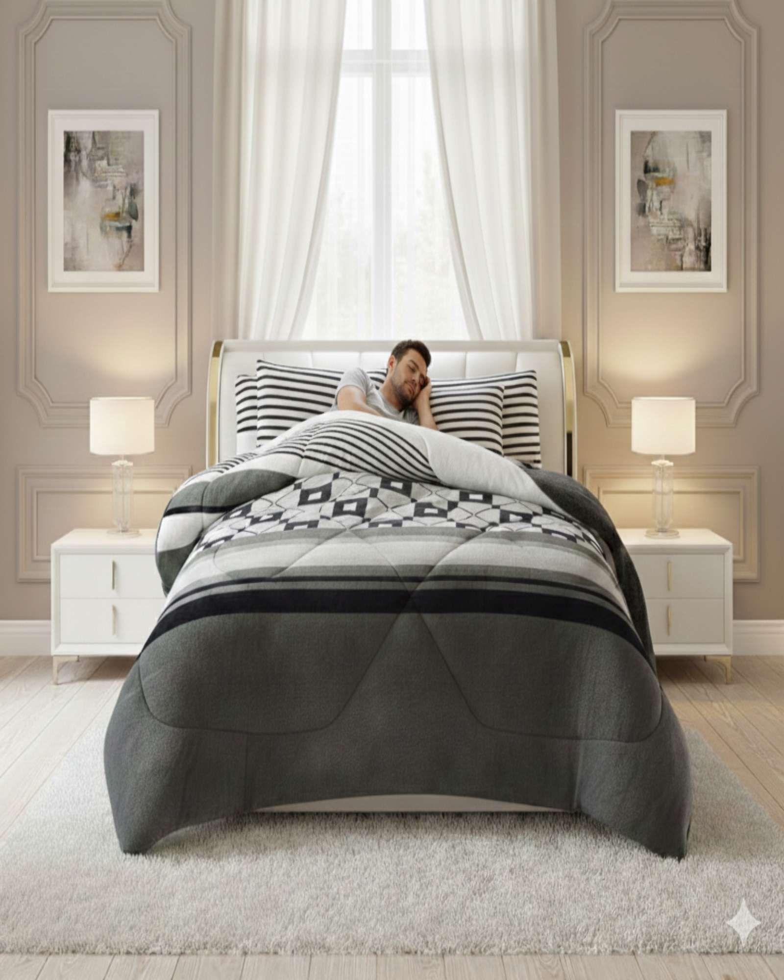 Set de Cubrecama con Chiporro mas sabana 2 plaza Extra Suave M1-3