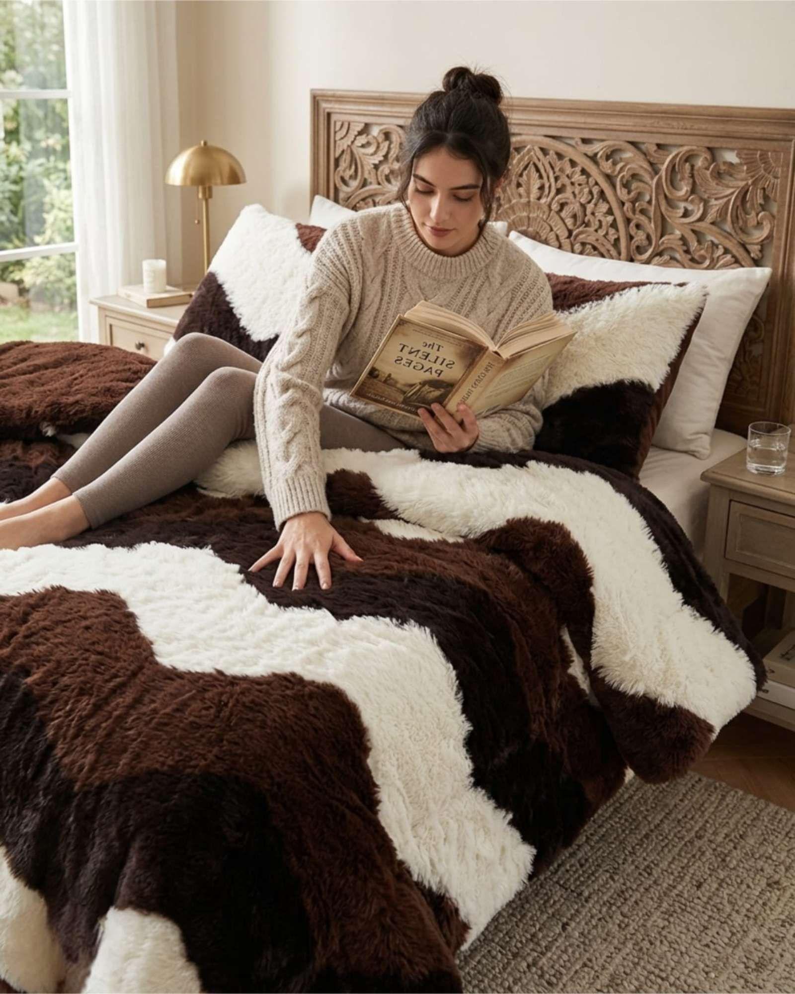 Cubrecama "Olas de Peluche" con Chiporro 2 plazas blanco-4