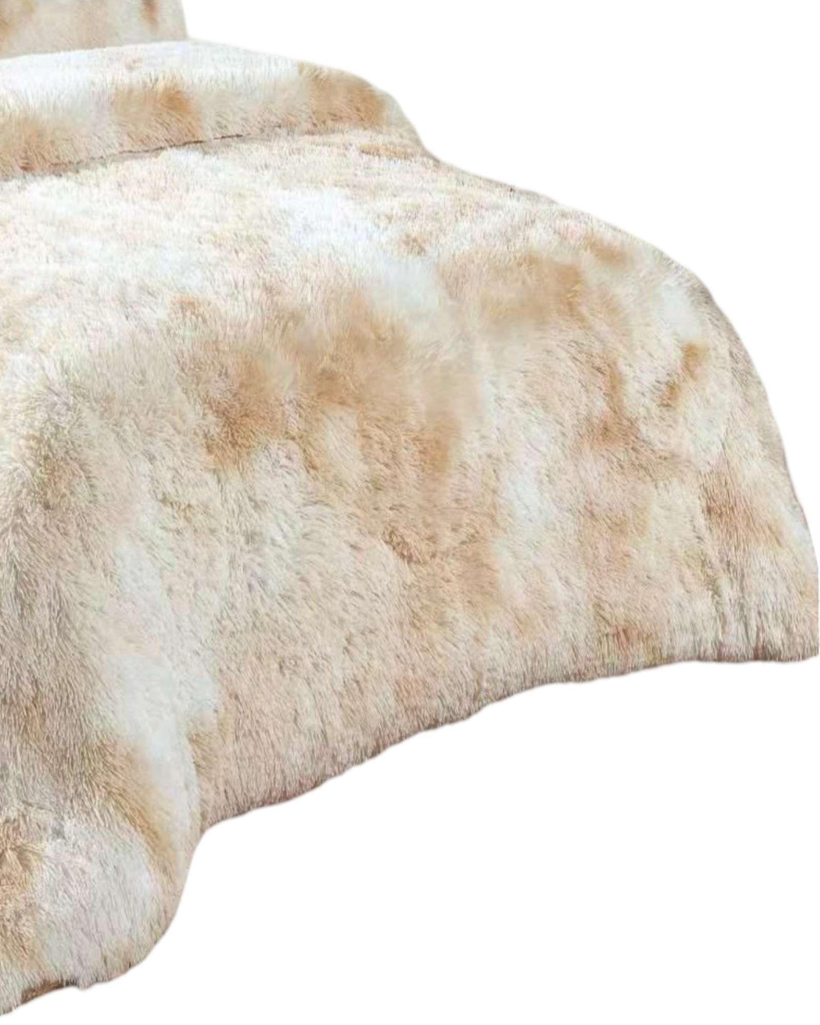 PLUMÓN PELUDO 2 PLAZAS BEIGE JASPEADO -2