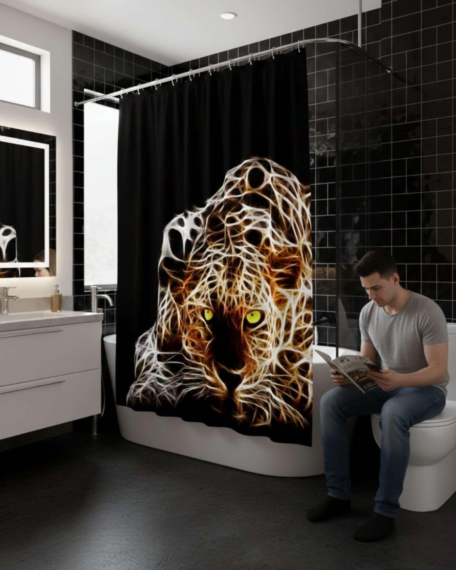 Cortina de Baño Tela Género + Forro Impermeable c13-2