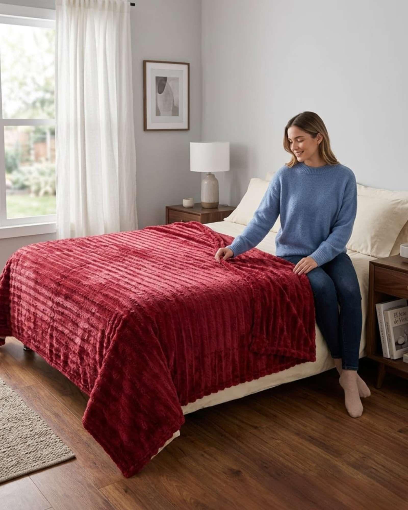 Frazada Soft Premium Estilo Boho Nórdico 2 Plazas Extra Suave y Liviana A1-3