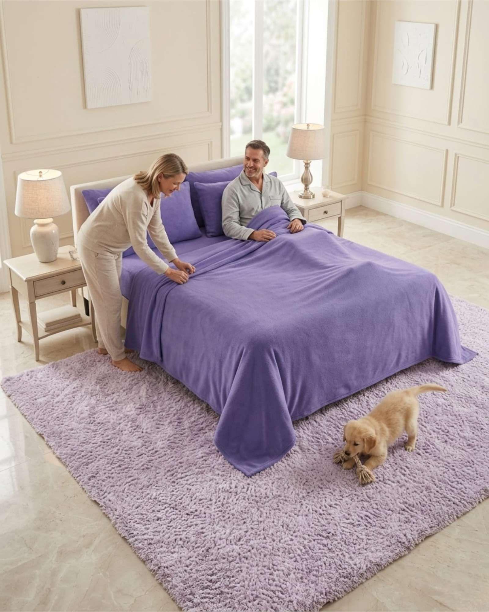 Juego De Sabanas De Polar Ultra Suave King m5-3