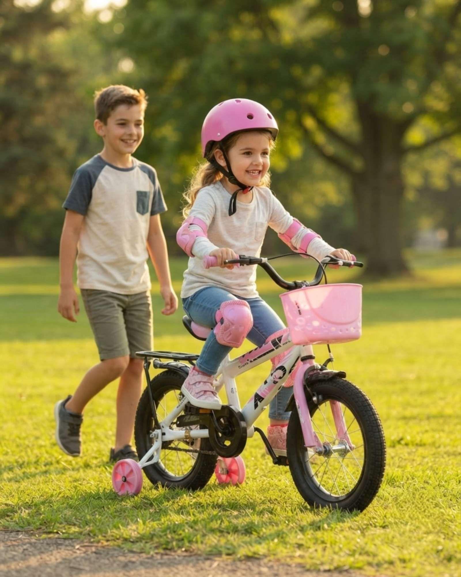 Bicicleta Para Niños Aro 14 Con Kit De Protección Y Casco 06-4