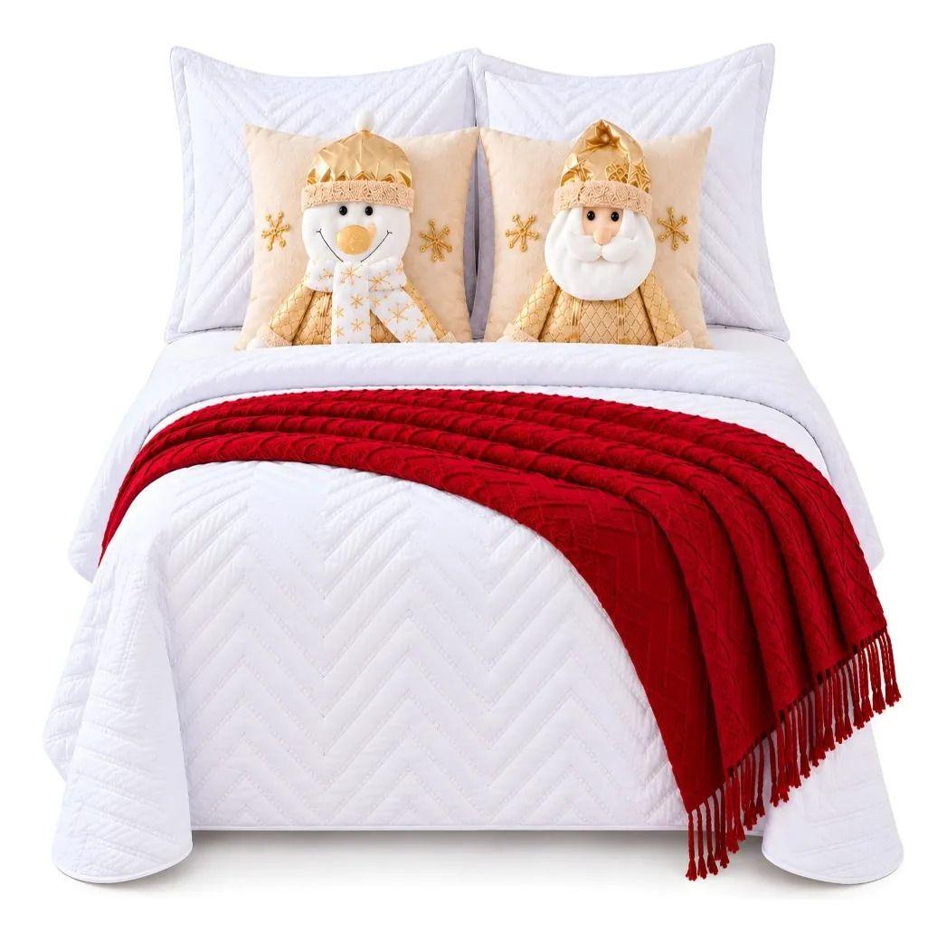 Set de Cama Navideño con Cubrecamas y 2 Fundas de Cojin 1.5 Plaza m24-1