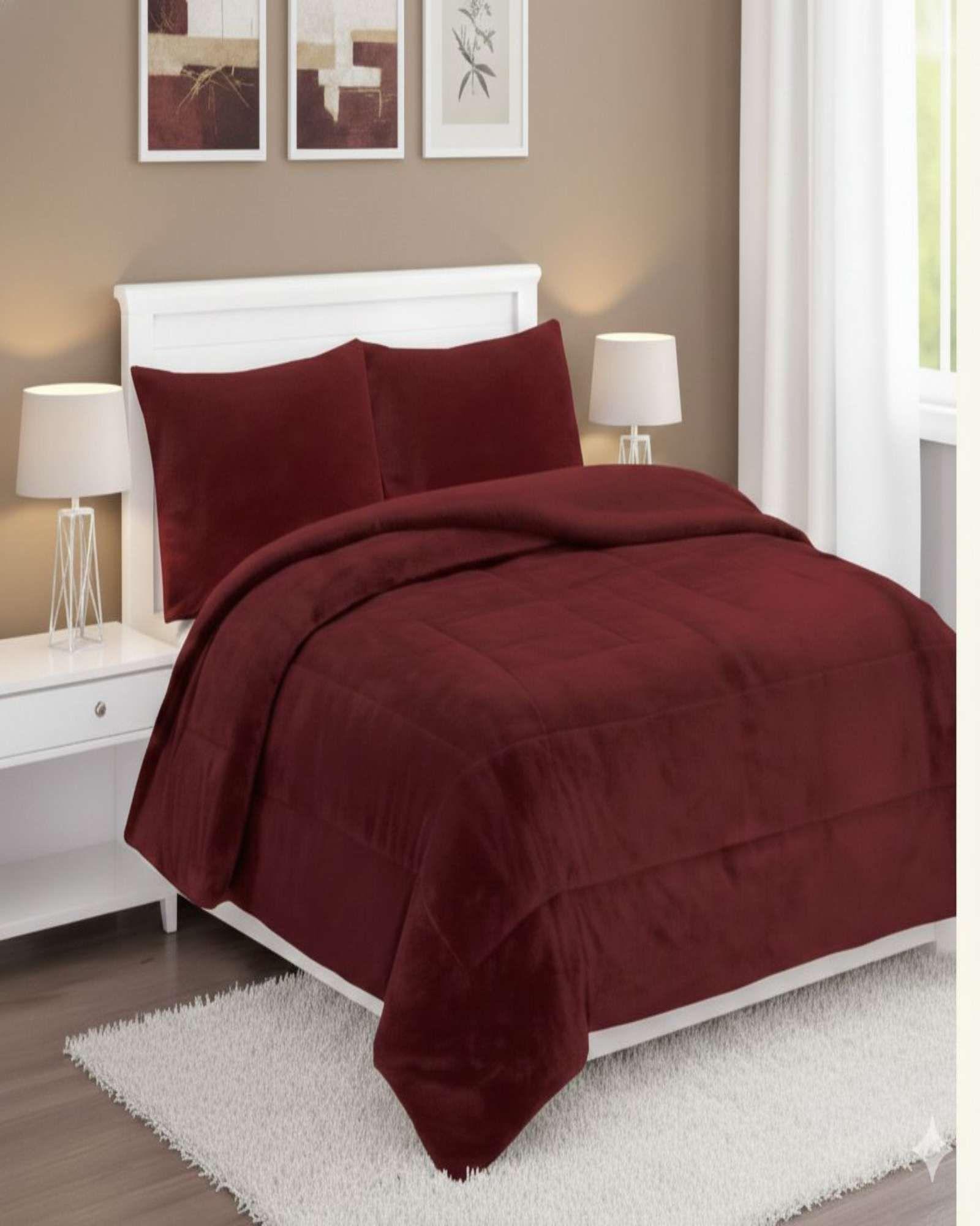 Plumón Cubrecama Chiporro 1.5 plaza Extra Cálido Invierno Premium rojo-4