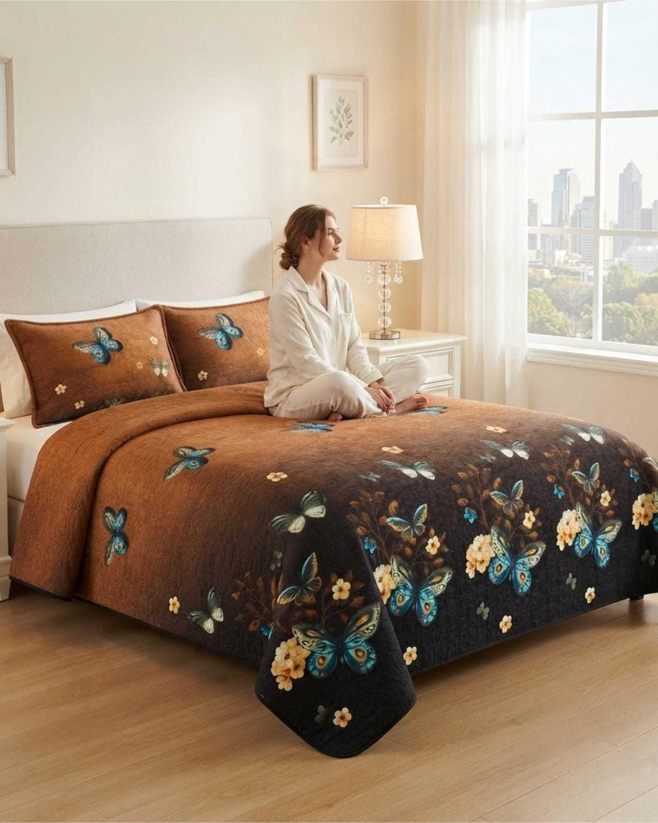 Cubrecama Delgado 2 Plazas Transpirable Con Fundas Mas Almohadas m27-1