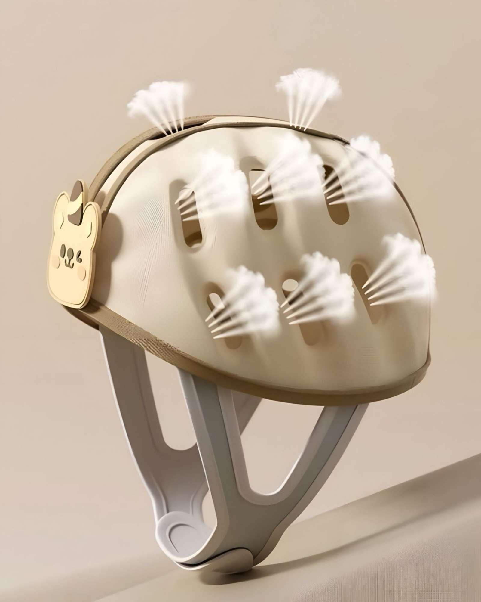 Casco de seguridad protector para bebés beige-3