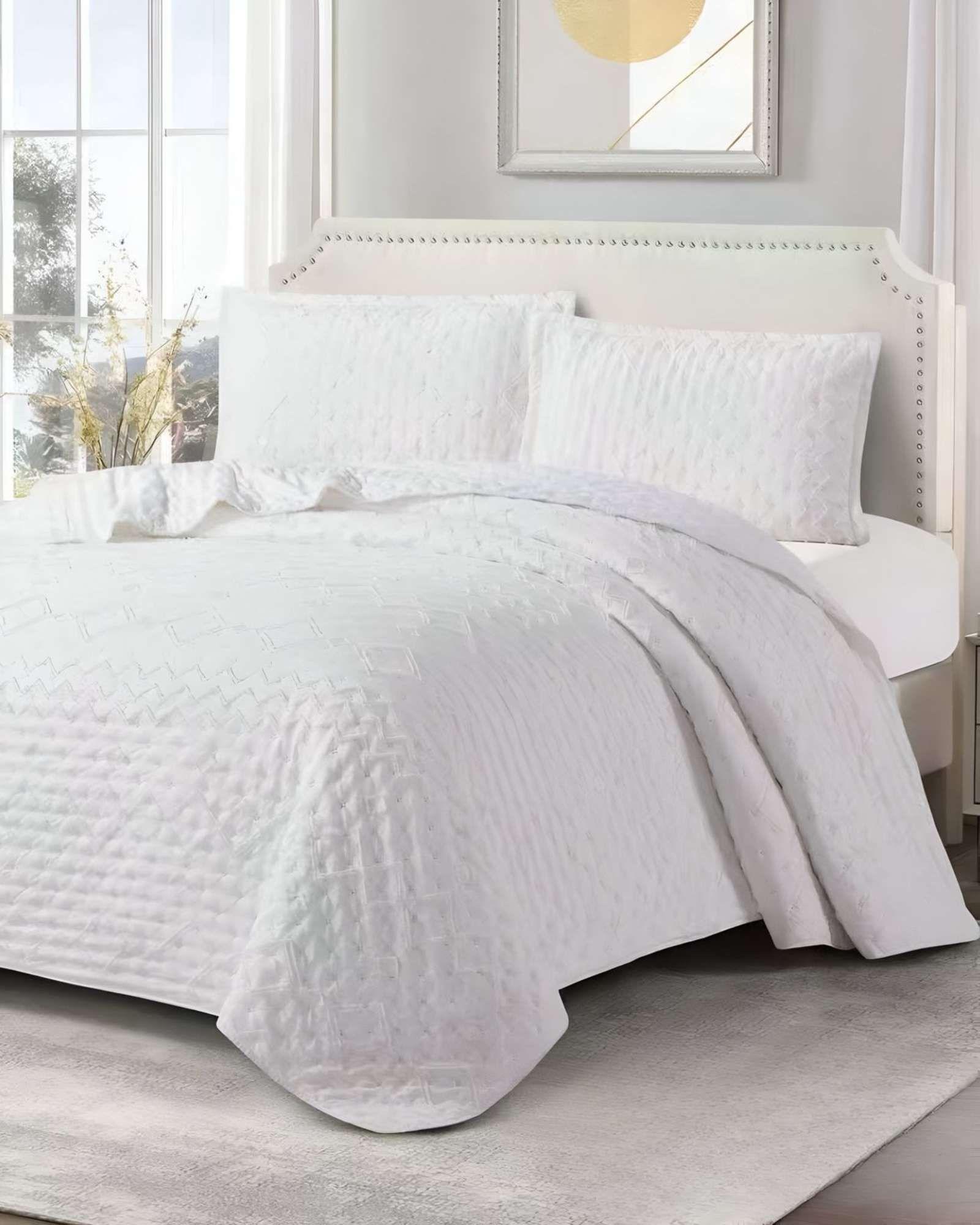 CUBRECAMA QUILT TUFTING DE LUJO SUAVE PLAZA Y MEDIA t01-3