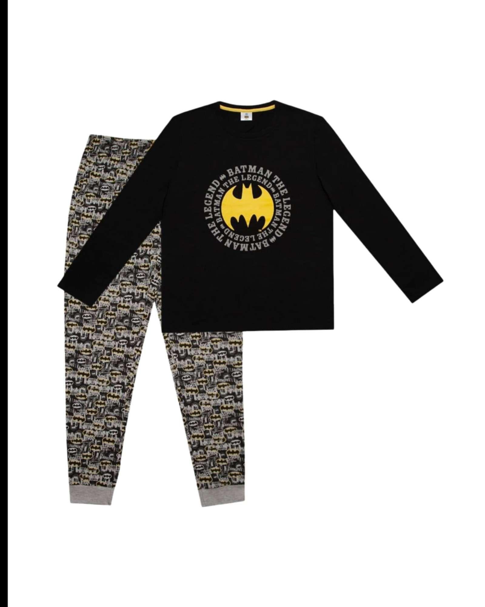 Pijama Hombre Batman Micropolar Térmico Invierno Talla L B4-4