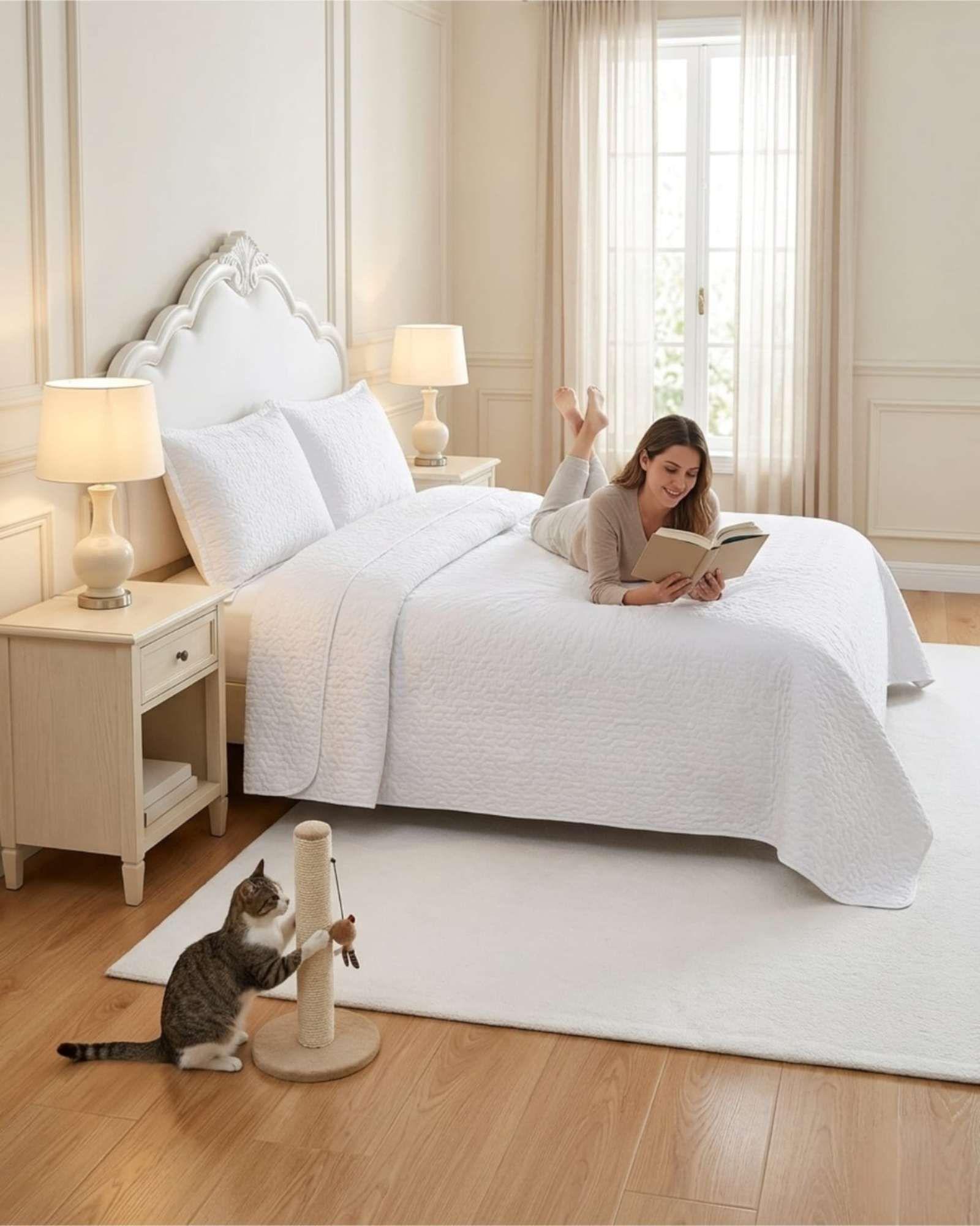 Cubrecama Quilt Verano King Delgado Texturizado Set Con Fundas a5-2