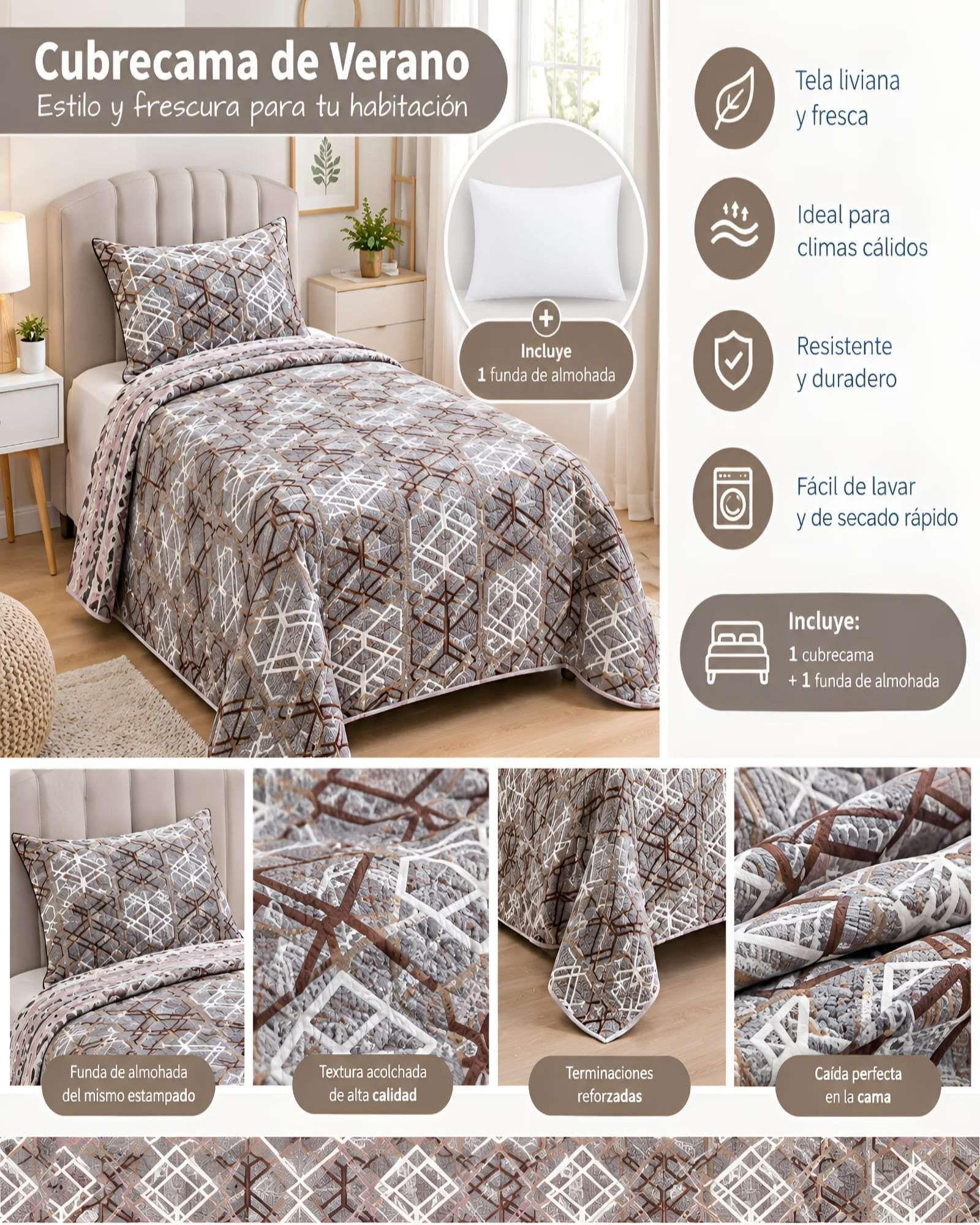 Quilt 1.5 Plazas 180x230 cm + Funda de Almohada-4