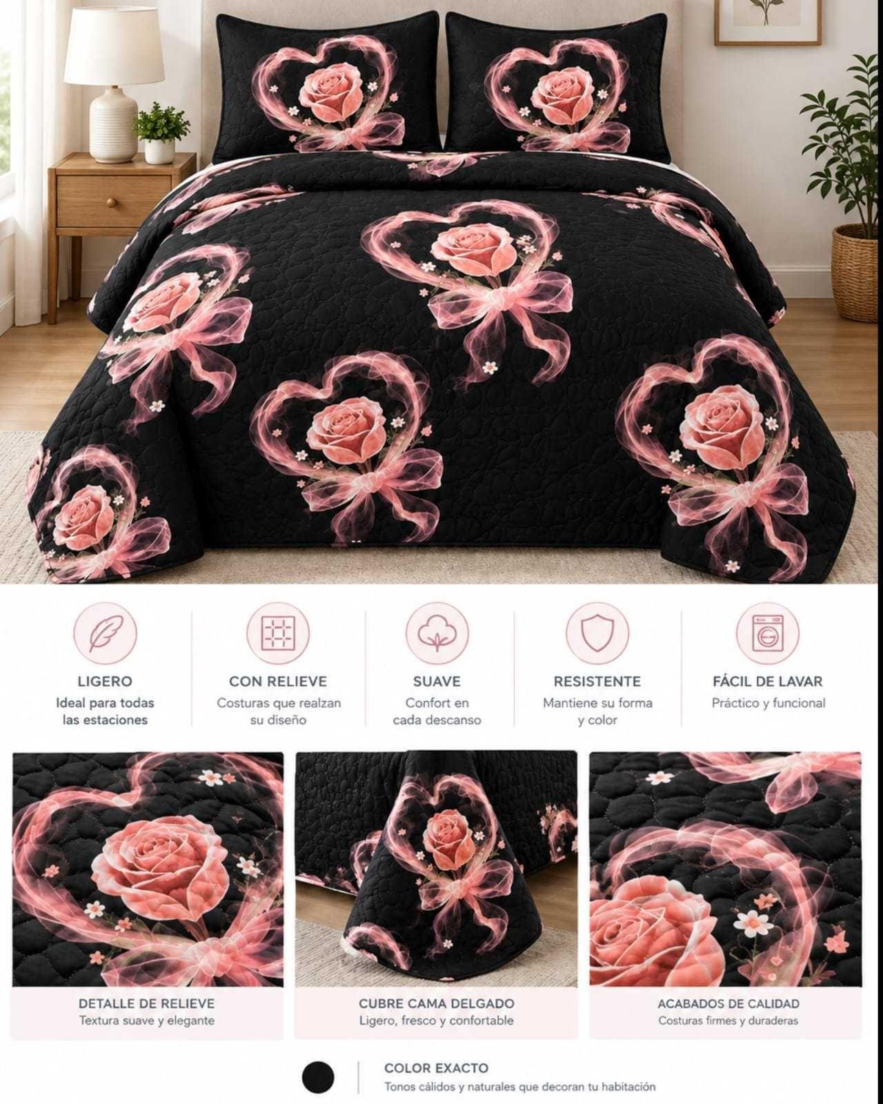 Cubrecama Delgado 2 Plazas Transpirable Con Fundas Mas Almohadas m25-4