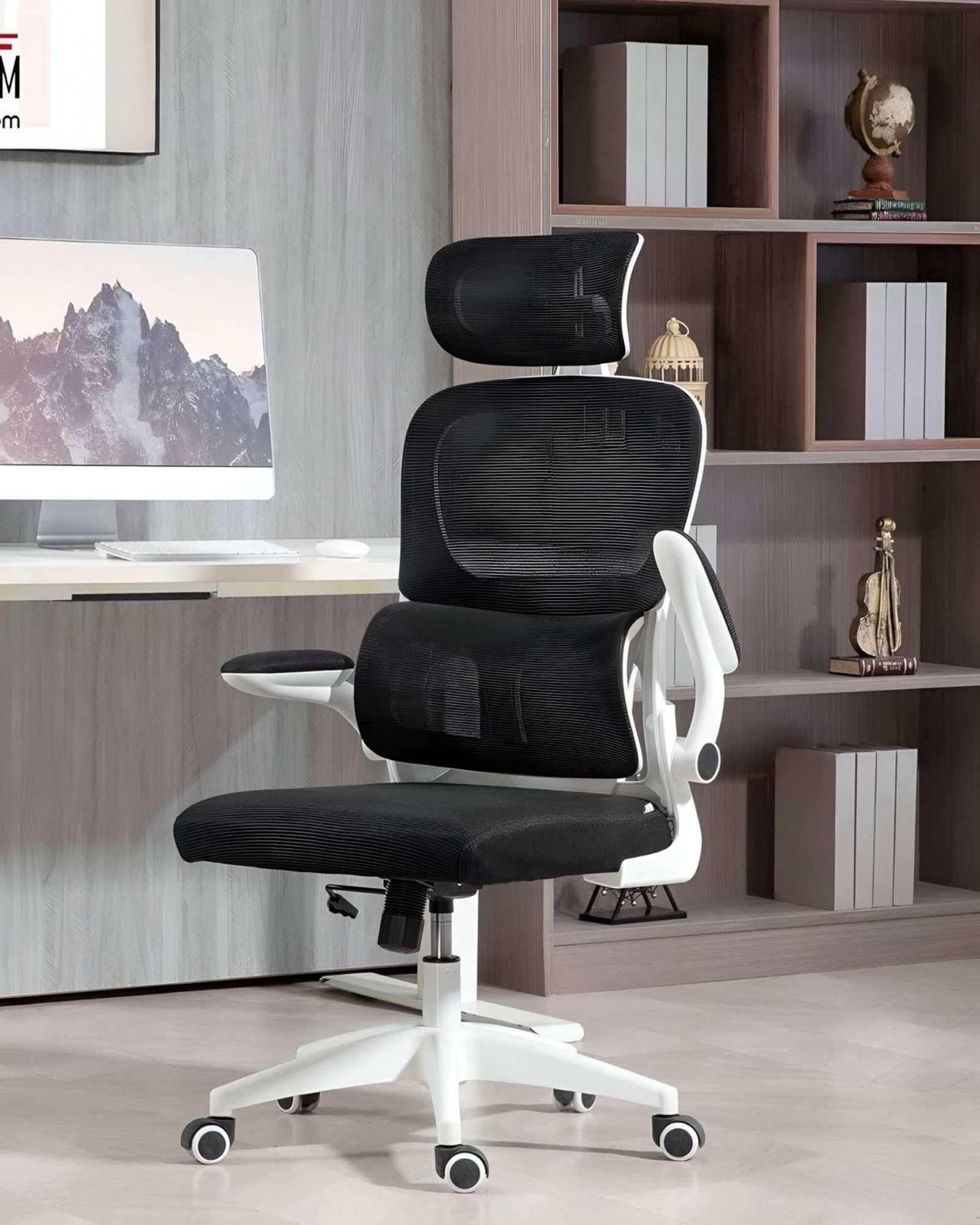 Pack 2 Sillas Ergonómica Pro: Máximo Confort con Apoyacabeza Ajustable Blanca-3