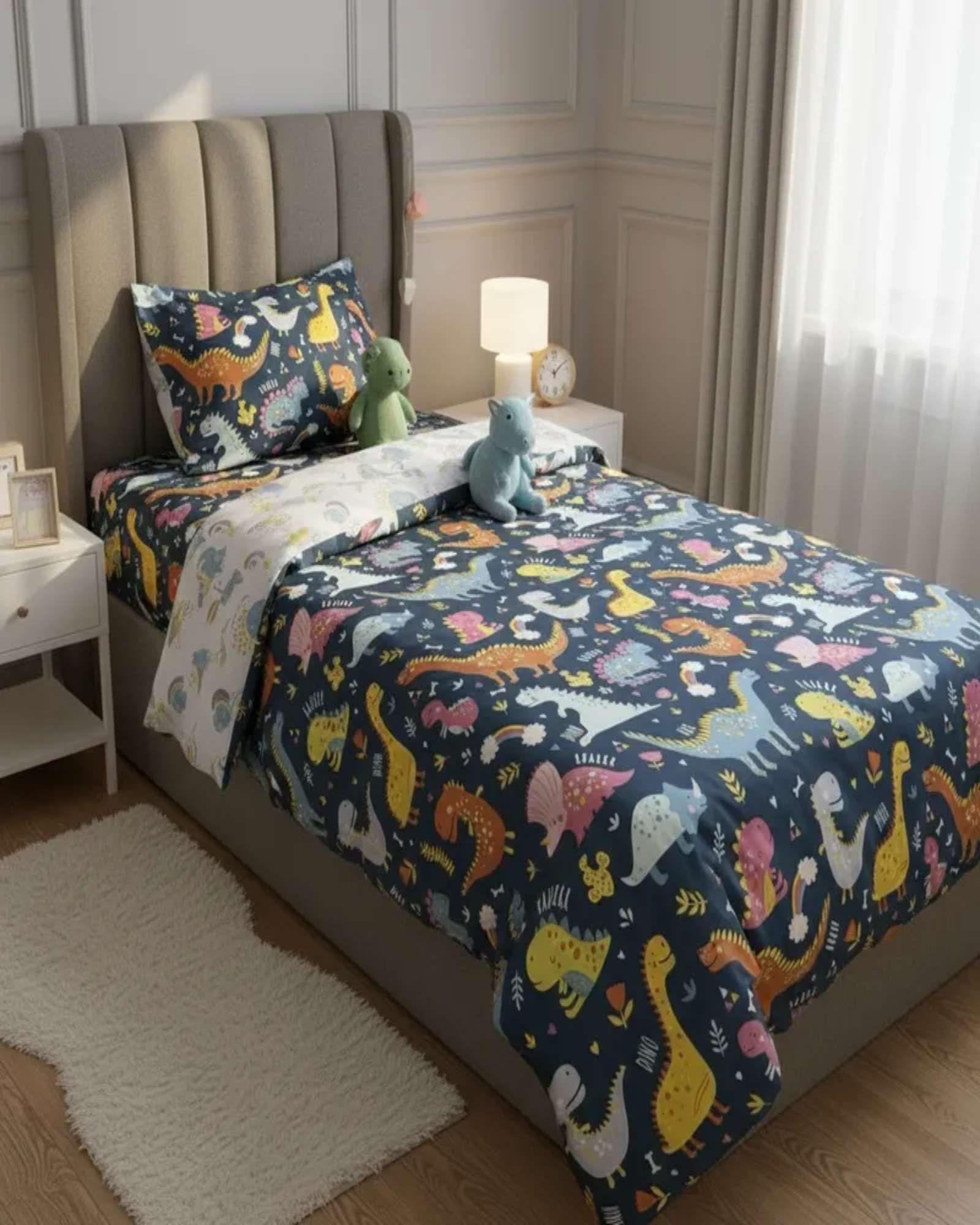 Juego de Sábanas niña niño infantil plaza y media Dinosaurio-4