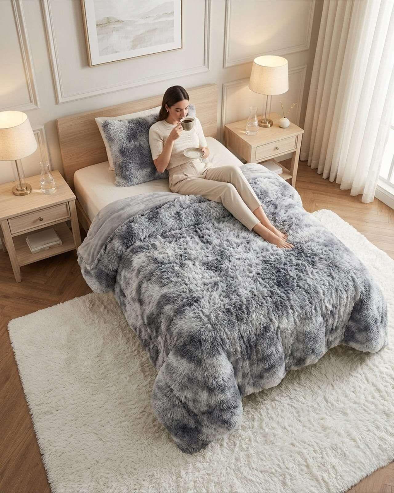 Cubre-Cama Shaggy con Chiporro – Textura Extra Suave Plaza Y Media 03-4
