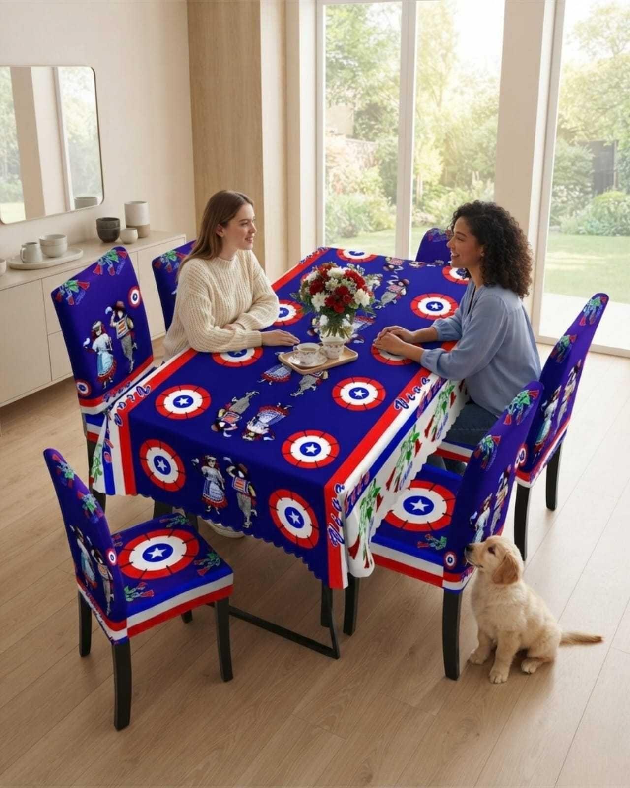 Set Fiestas Patrias: Mantel Dieciochero + 6 Fundas de Sillas 02-2