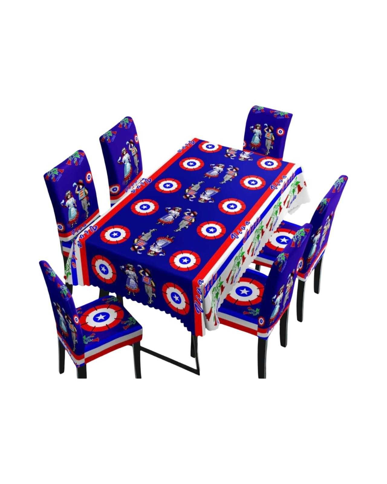 Set Fiestas Patrias: Mantel Dieciochero + 6 Fundas de Sillas 02-4