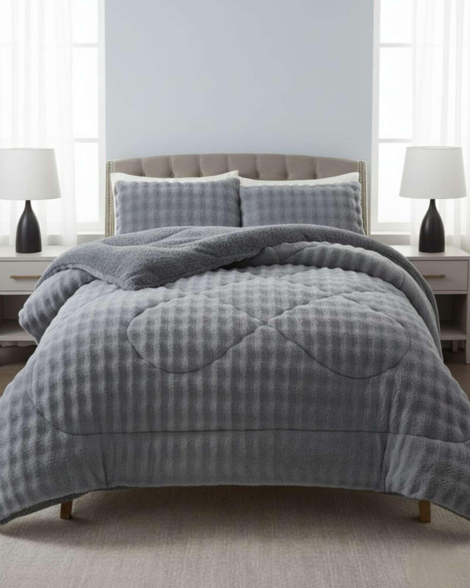 Cubrecamas King De Invierno Textura Piel De Conejo Suave m2-4