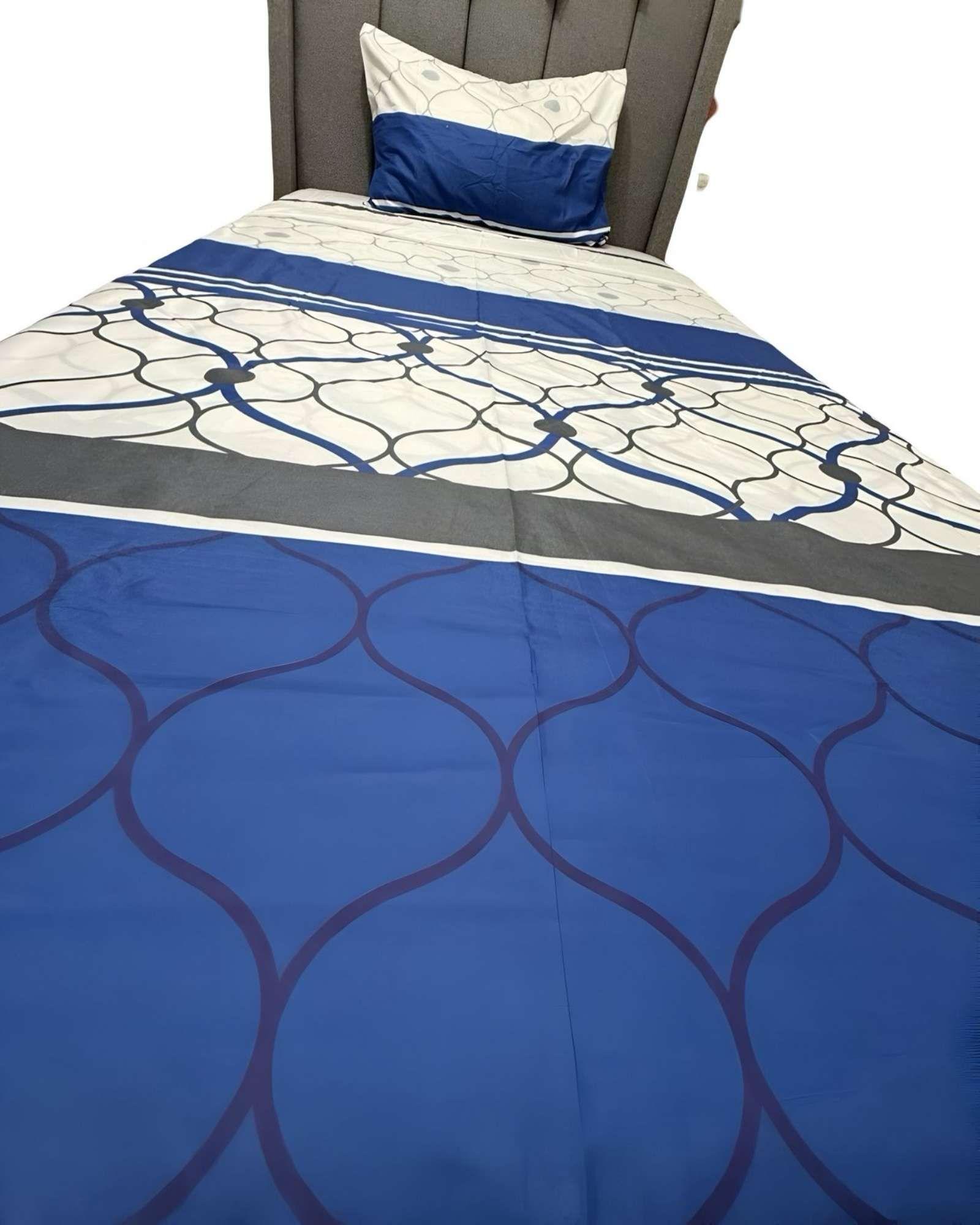 Juego de Sábanas plaza y media Adulto diseño azul-2