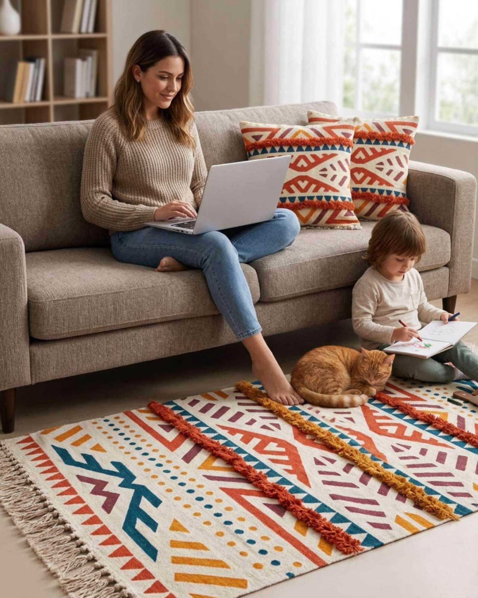 Alfombra Decorativa 60x90 cm Estampada con Relieve Tufting A5-3