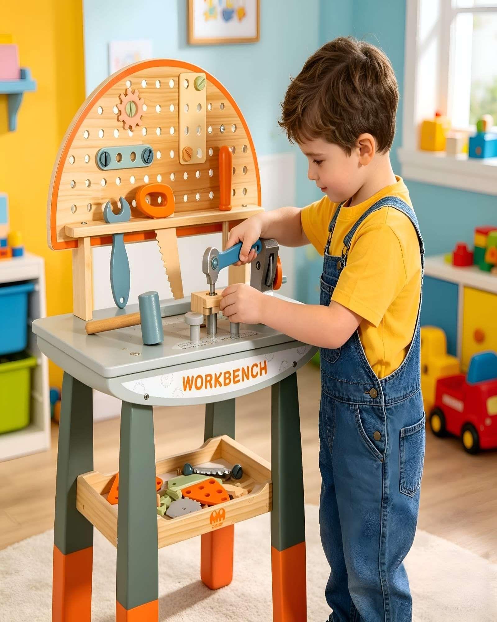 Taller Mecánico Infantil Didáctico En Madera Real-0