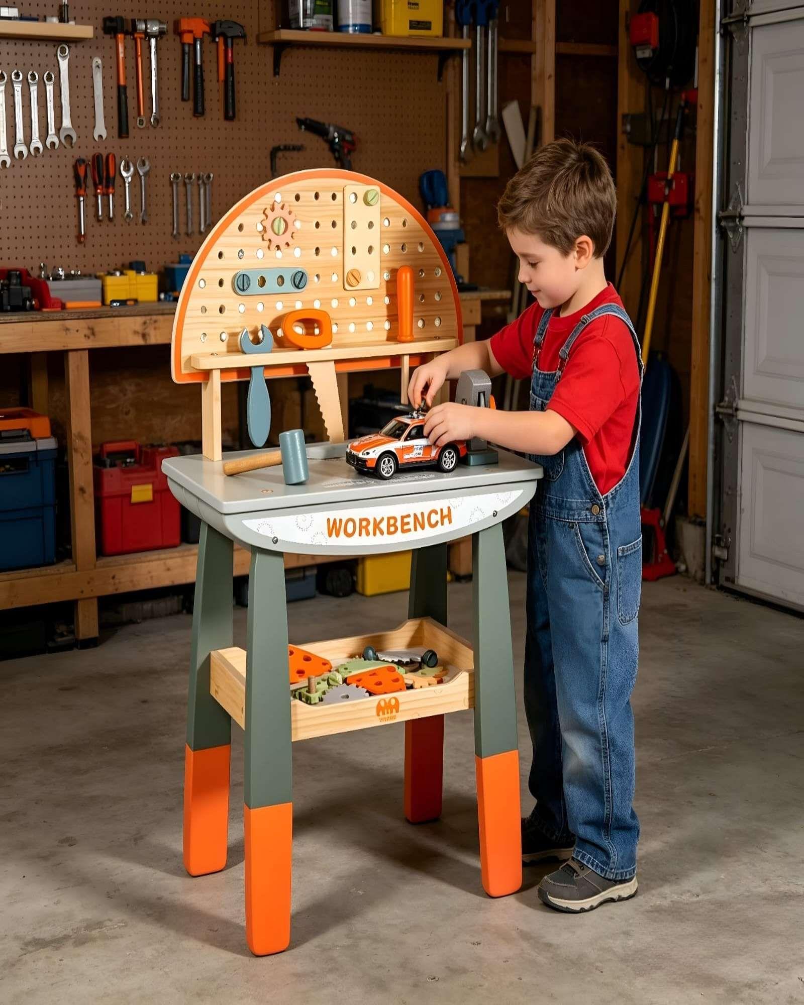 Taller Mecánico Infantil Didáctico En Madera Real-2