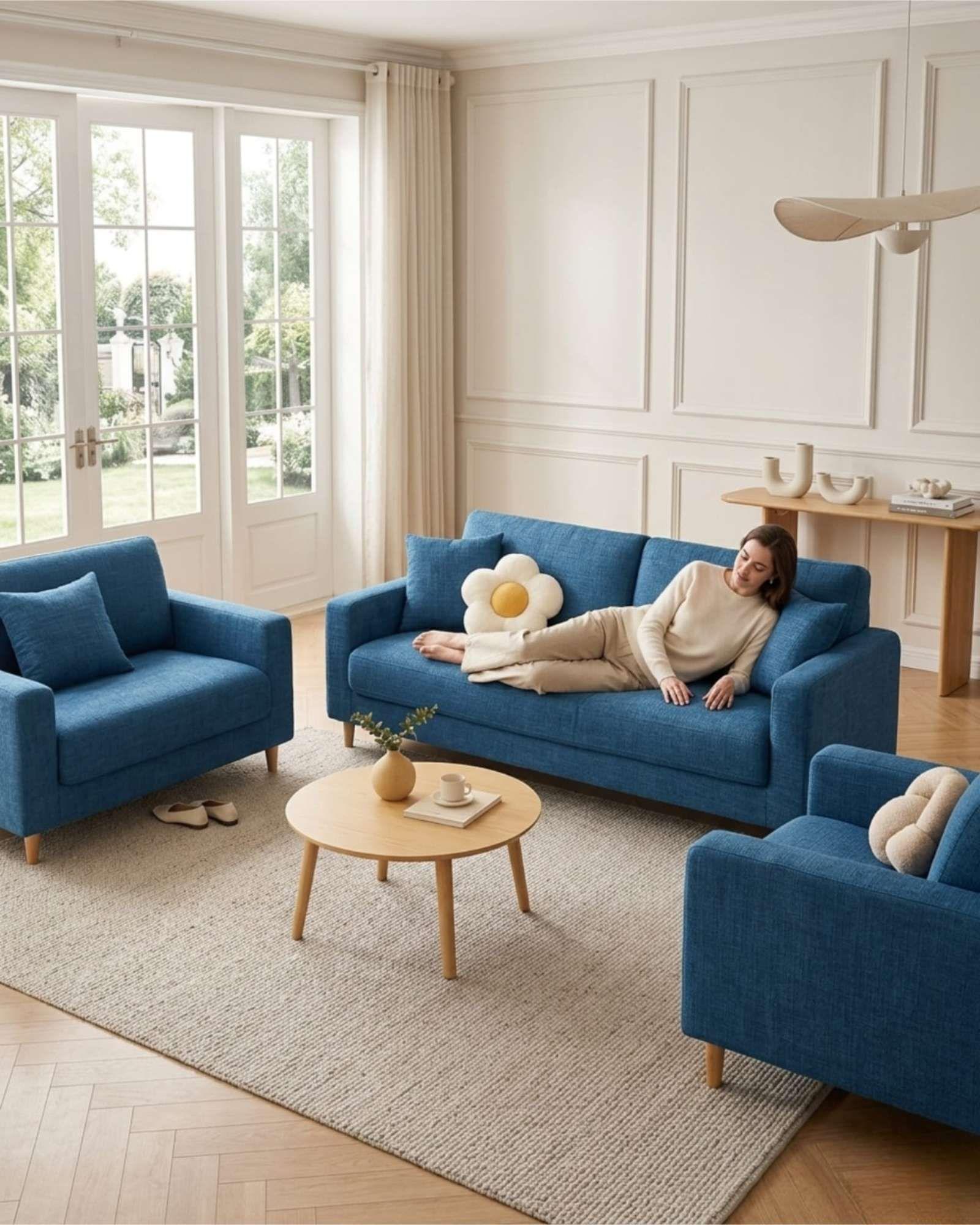 Set Cubre Sillón 3+1+1 Protector de Tela Reforzada - Lavable y Resistente 03-0