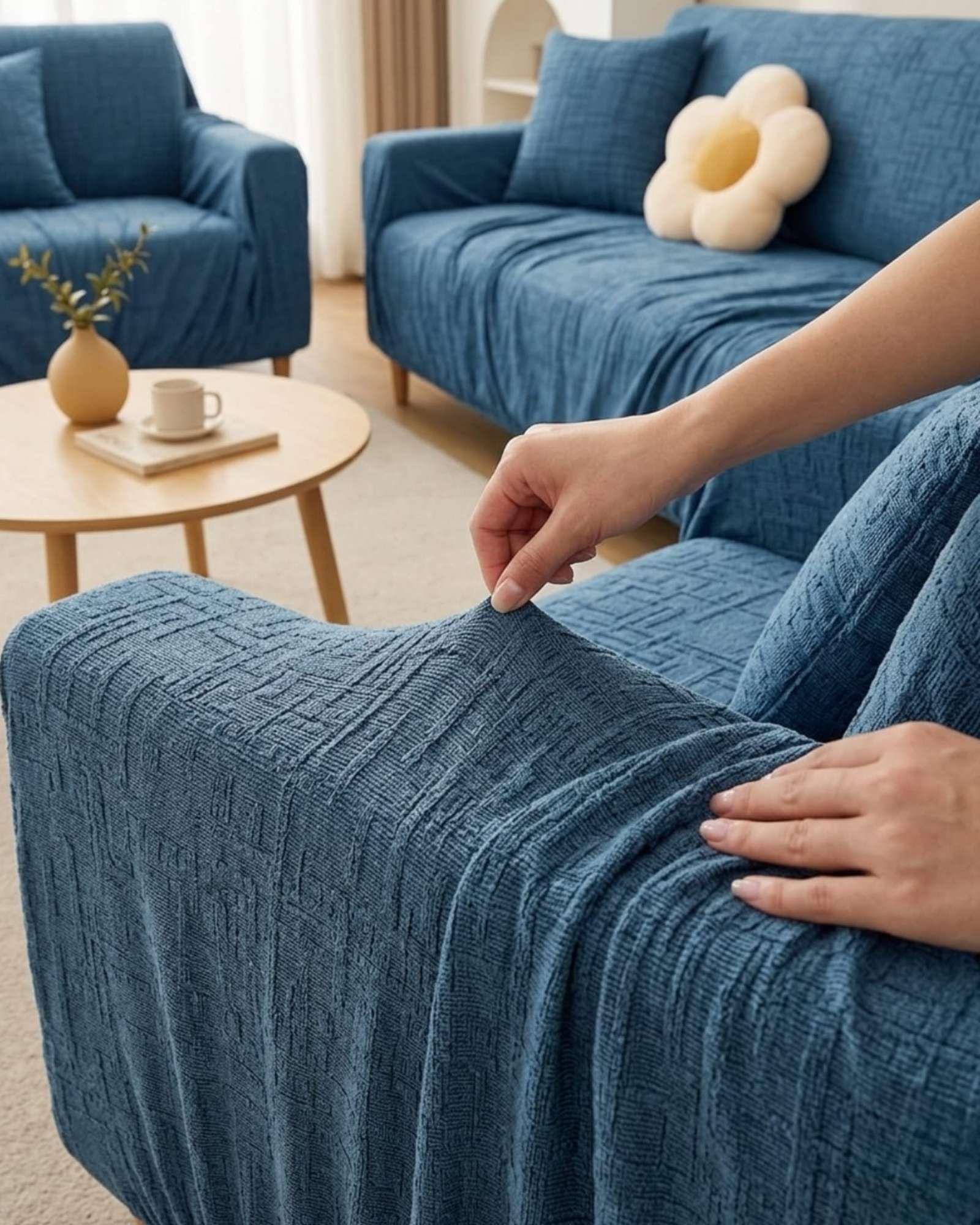 Set Cubre Sillón 3+1+1 Protector de Tela Reforzada - Lavable y Resistente 03-2