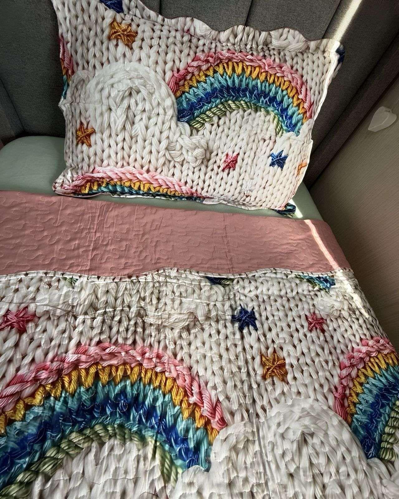 CUBRECAMA QUILT DE VERANO NIÑA NIÑO INFANTIL ARCOIRIS-2