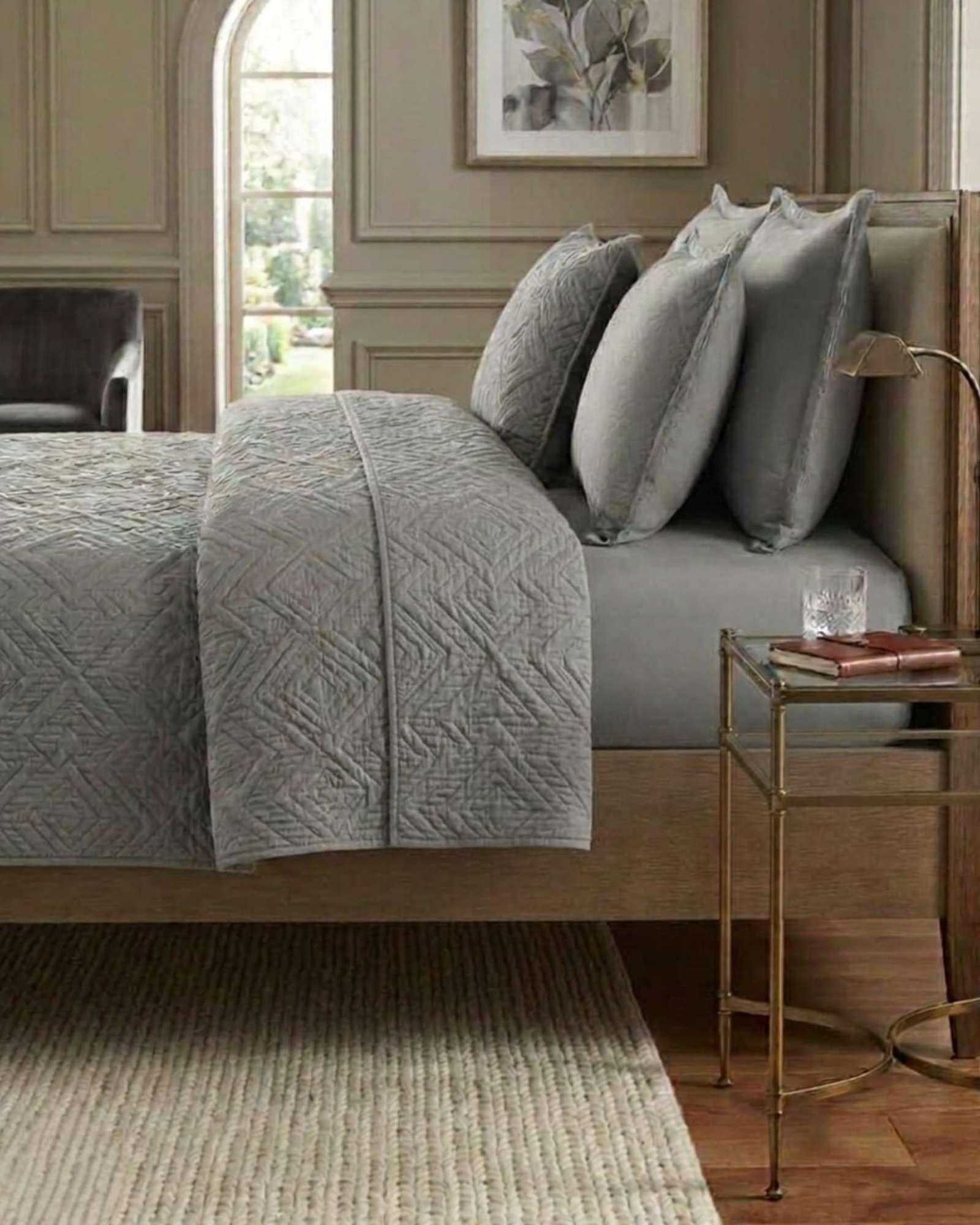 Quilt de Verano Transpirable, Ligero y Elegante king gris-3