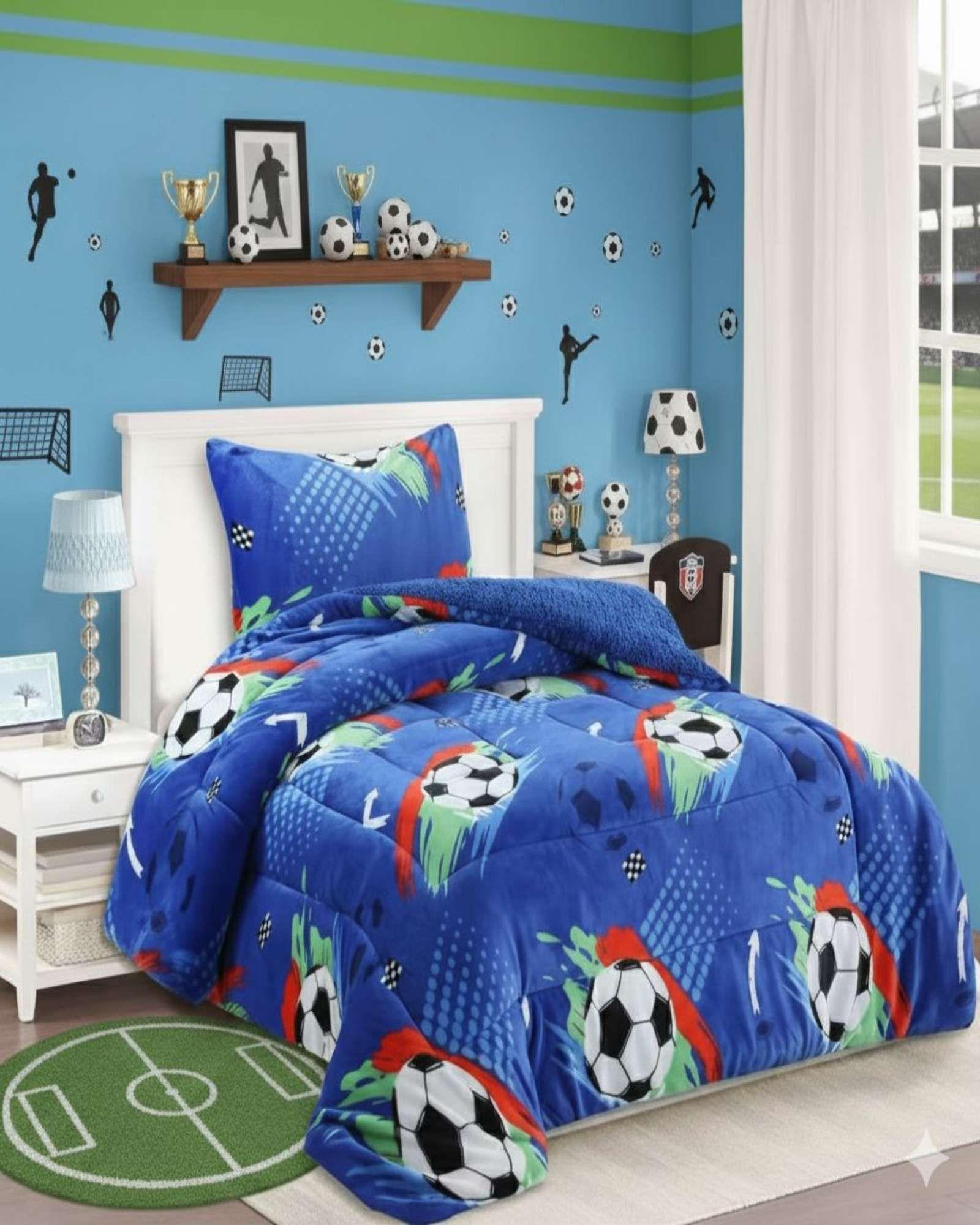 Plumón Cubrecama Chiporro 1.5 plaza Extra Cálido color azul Premium-4