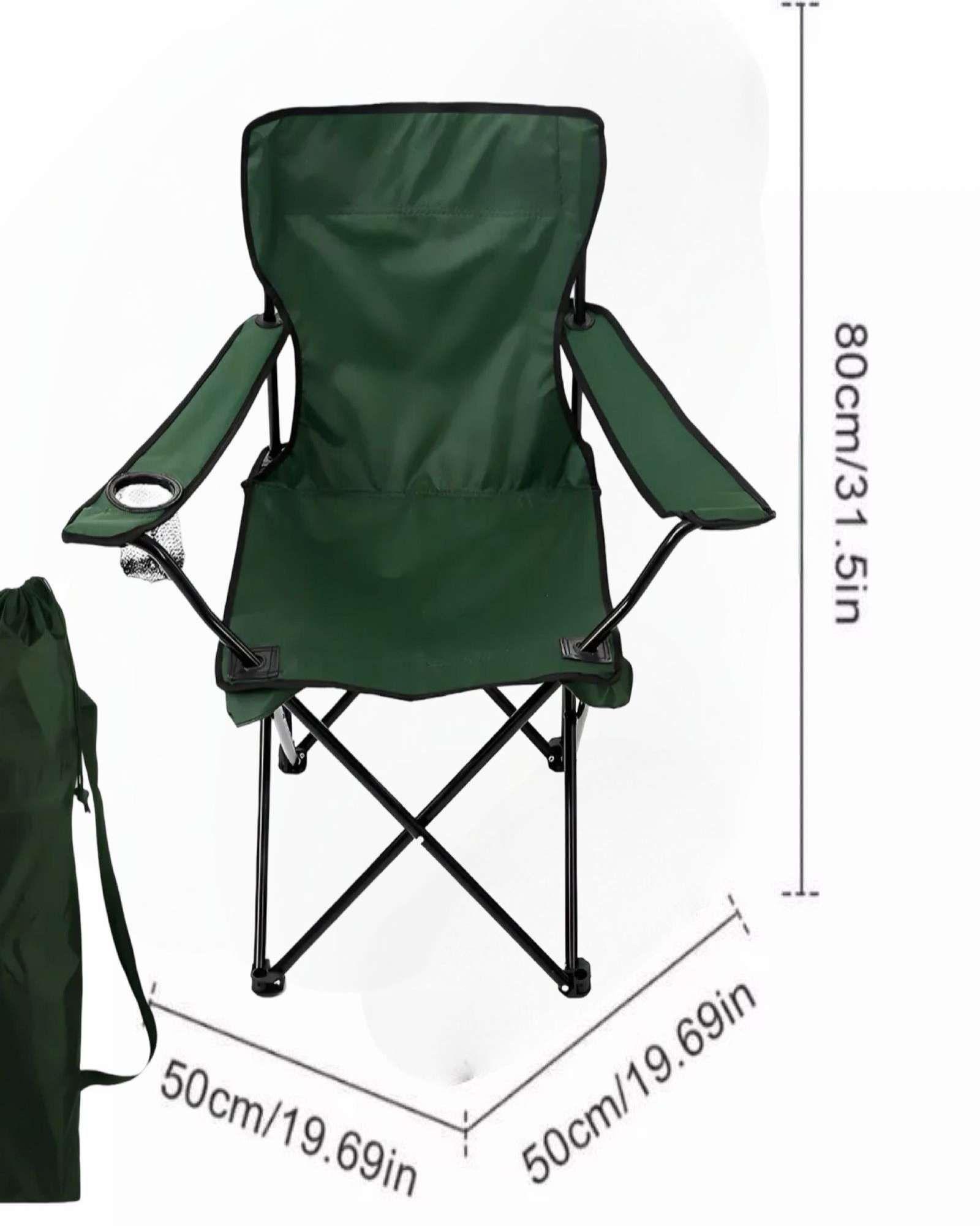 Sillas De Playa o Camping Plegable con Porta Vaso Verde-2