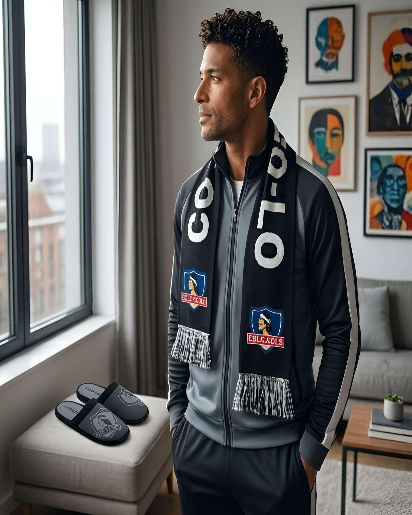Pack Hincha Albo: Set de Pantuflas y Bufanda Colo-Colo Talla S-3