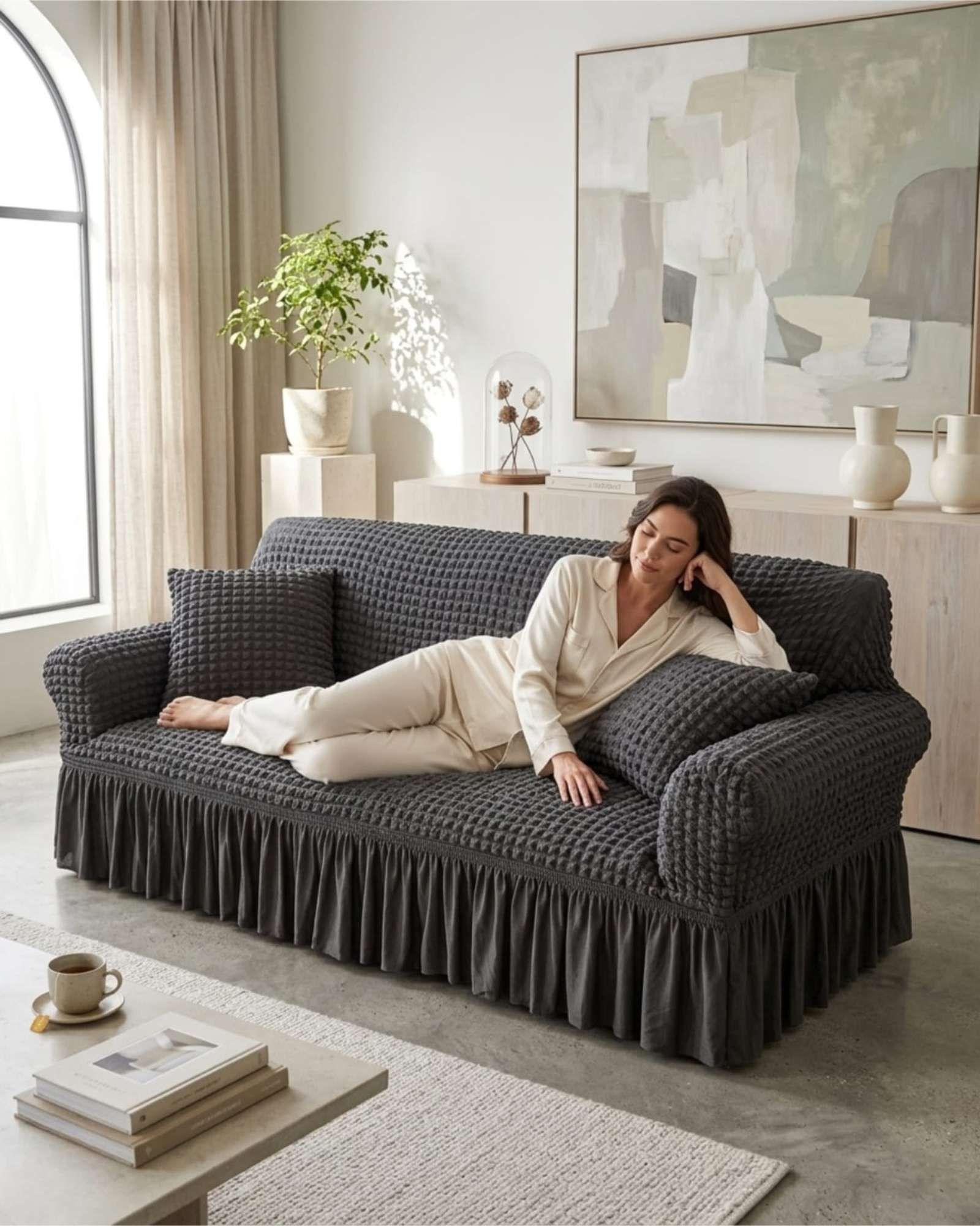 Protector De Sillón Turco 2 Cuerpos Diseño Elegante m2-2