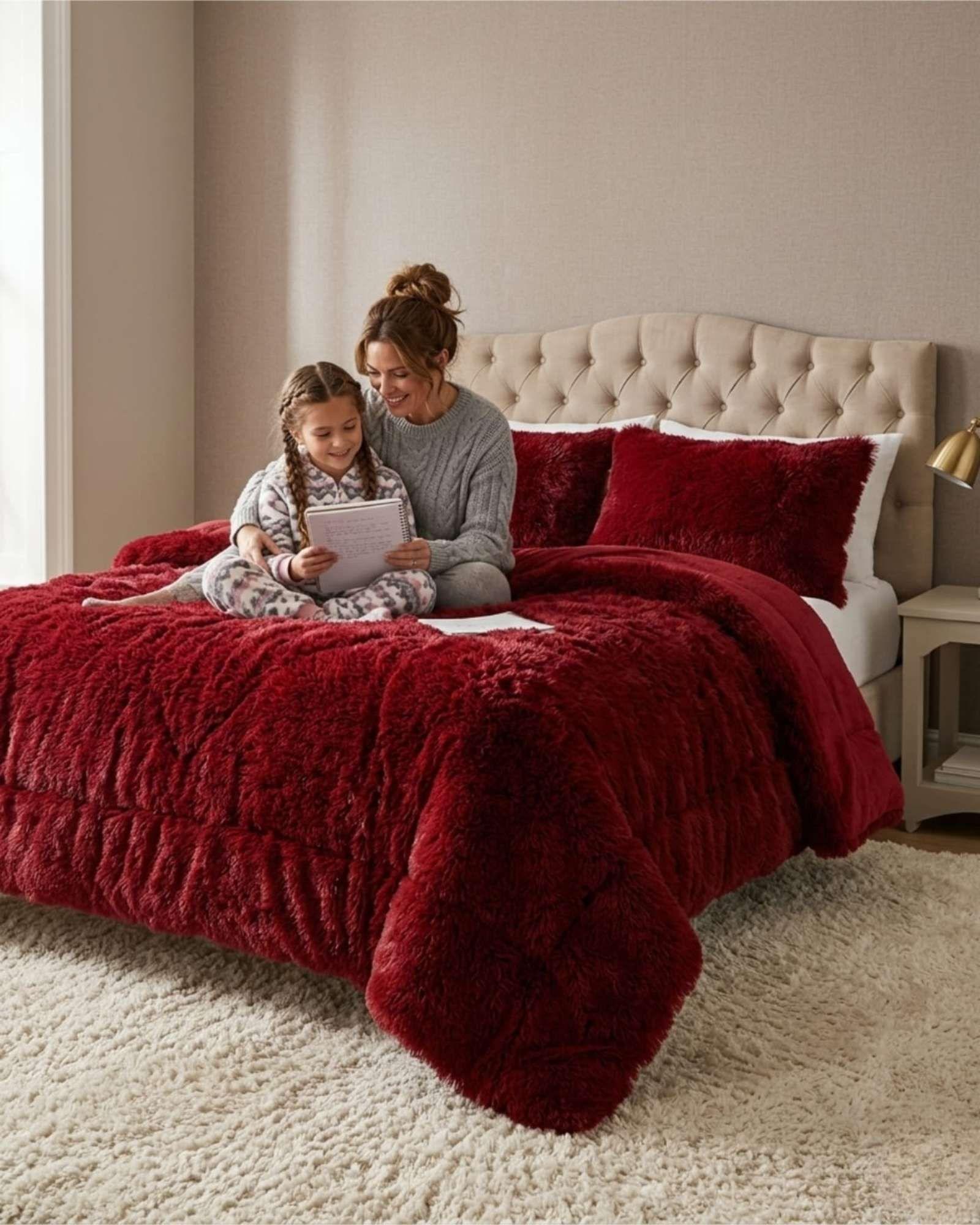 Cubrecama Peludo Plaza y media Pelo Largo con Chiporro 03-2