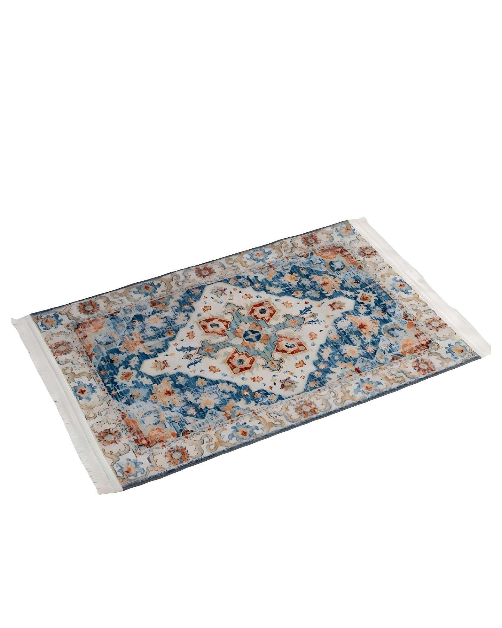 ALFOMBRA DECORATIVA CON FLEQUILLOS 80X120 BEIGE-1