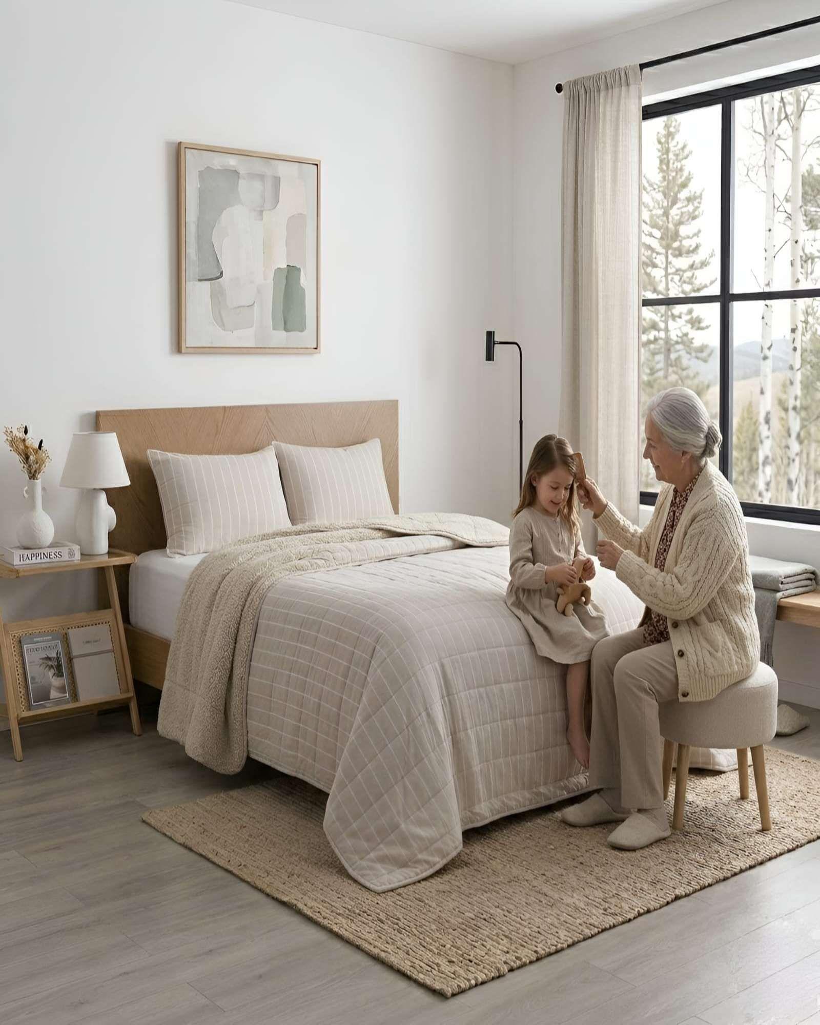 Plumon Quilt King Con Sherpa Palma Cationic Suave m4-0
