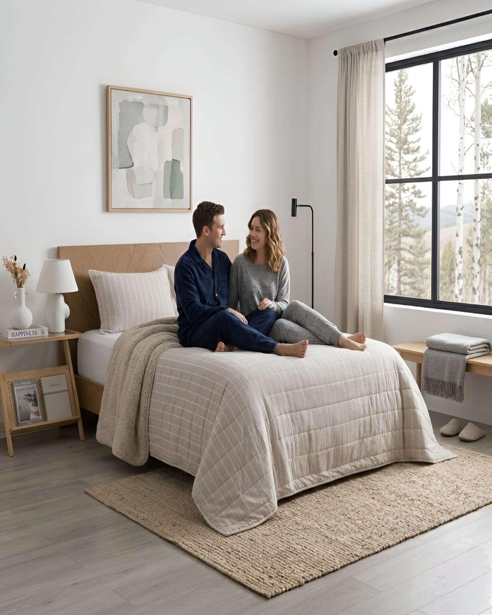 Plumon Quilt King Con Sherpa Palma Cationic Suave m4-2