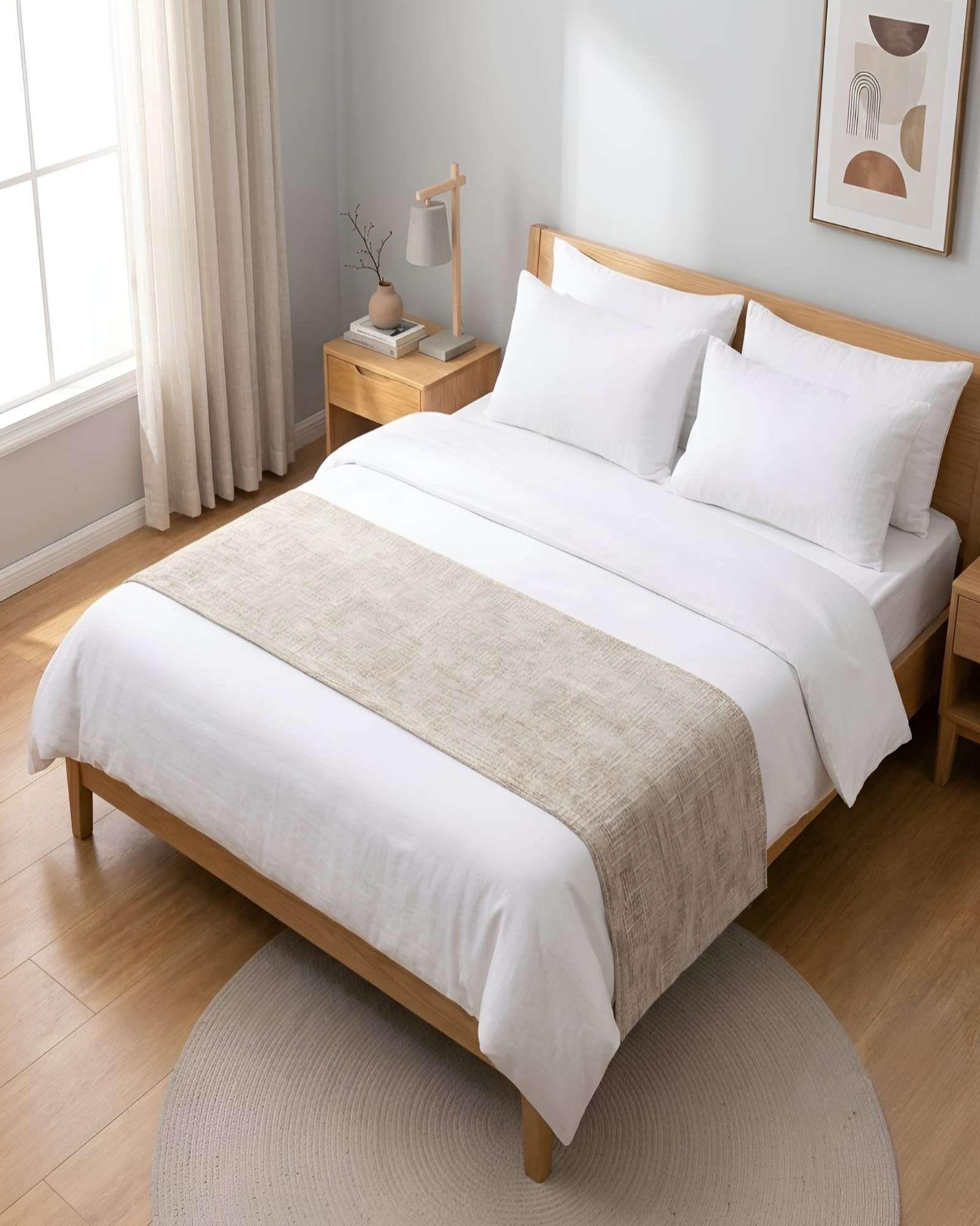 Piecera Cama Chenille Cruzada Decorativa-4