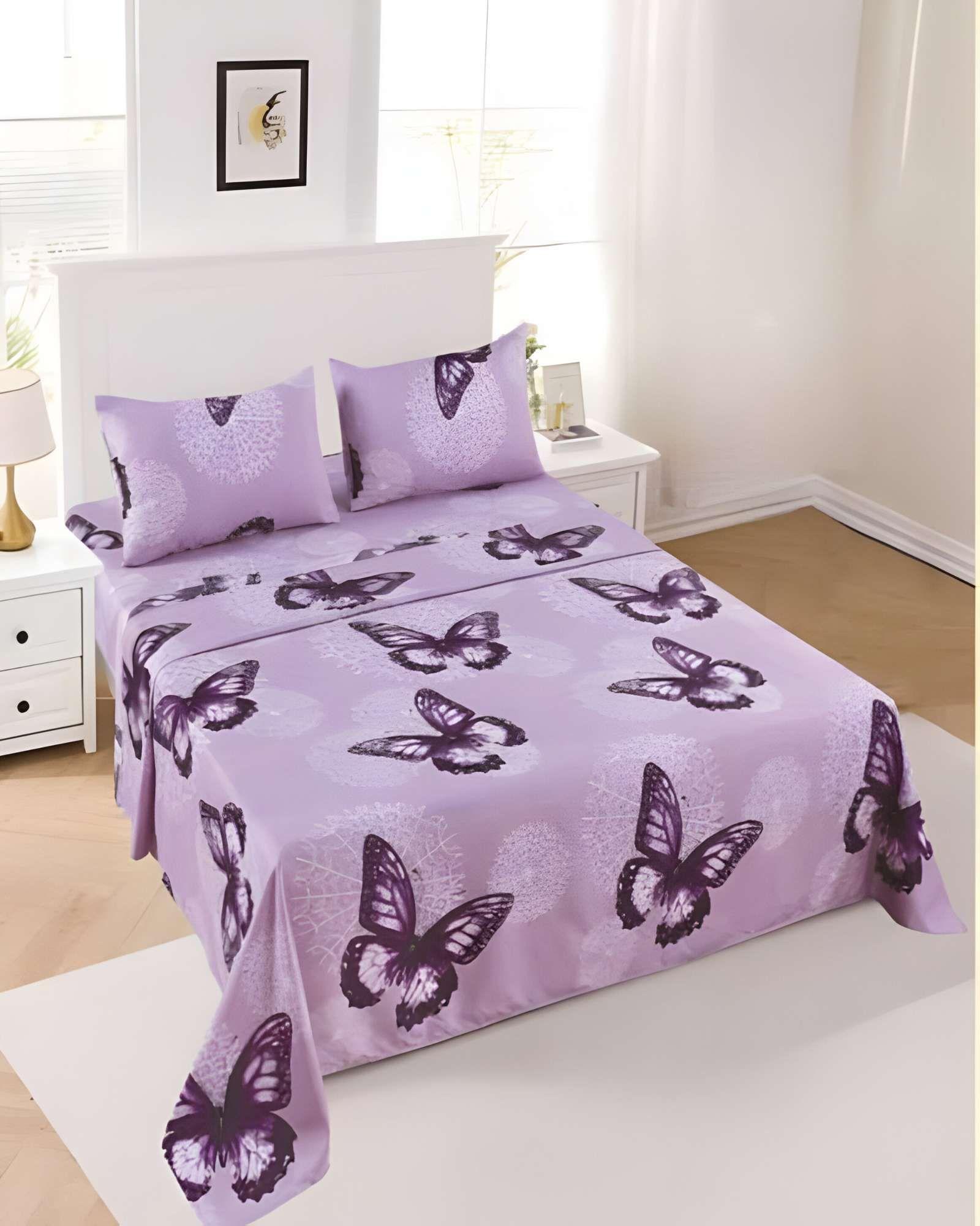 SET DE SABANAS DISEÑO ESTAMPADO 2 PLAZAS LILA-3