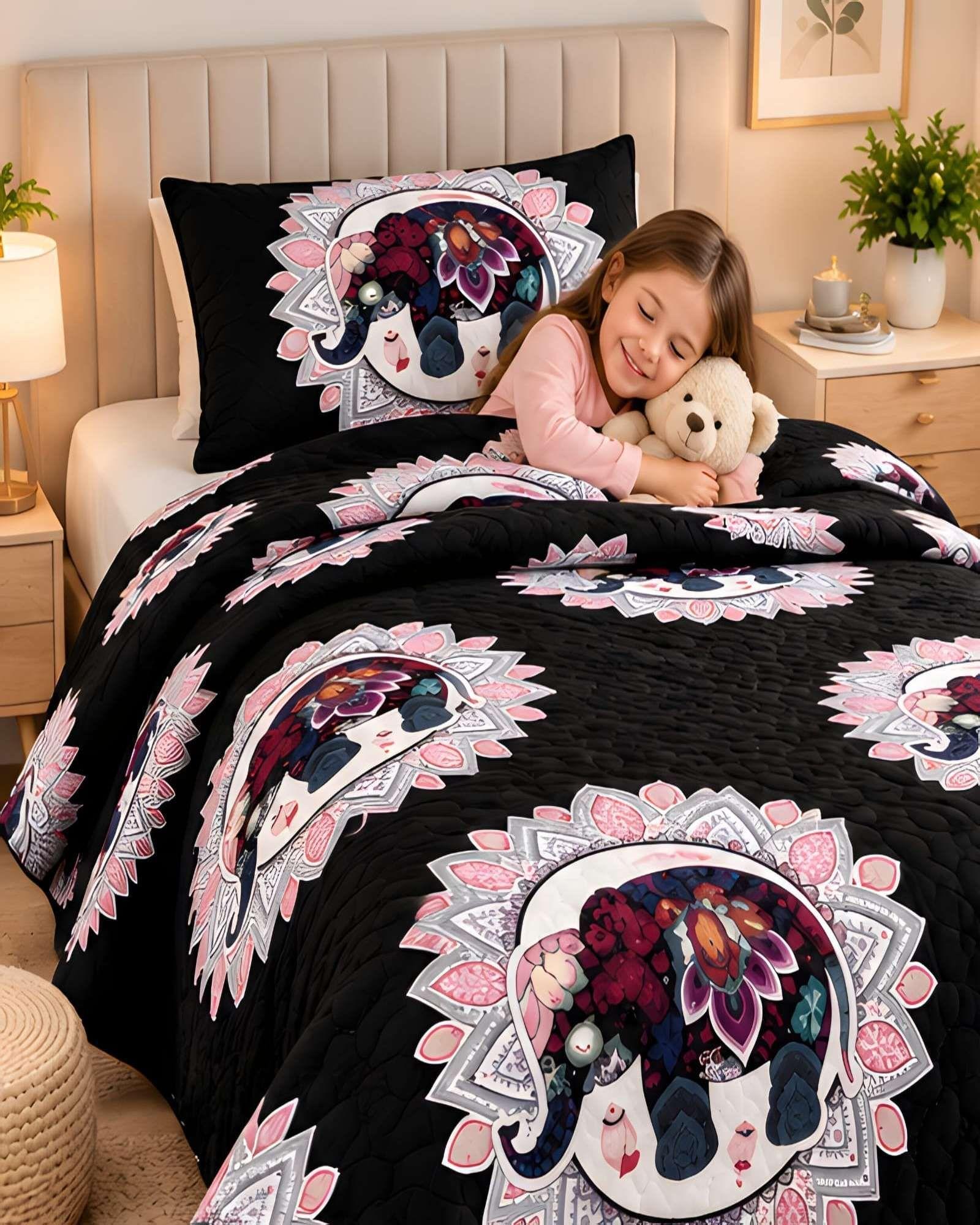 Set Quilt Verano 1.5 Plazas + Almohada + Funda De Almohada 06-2
