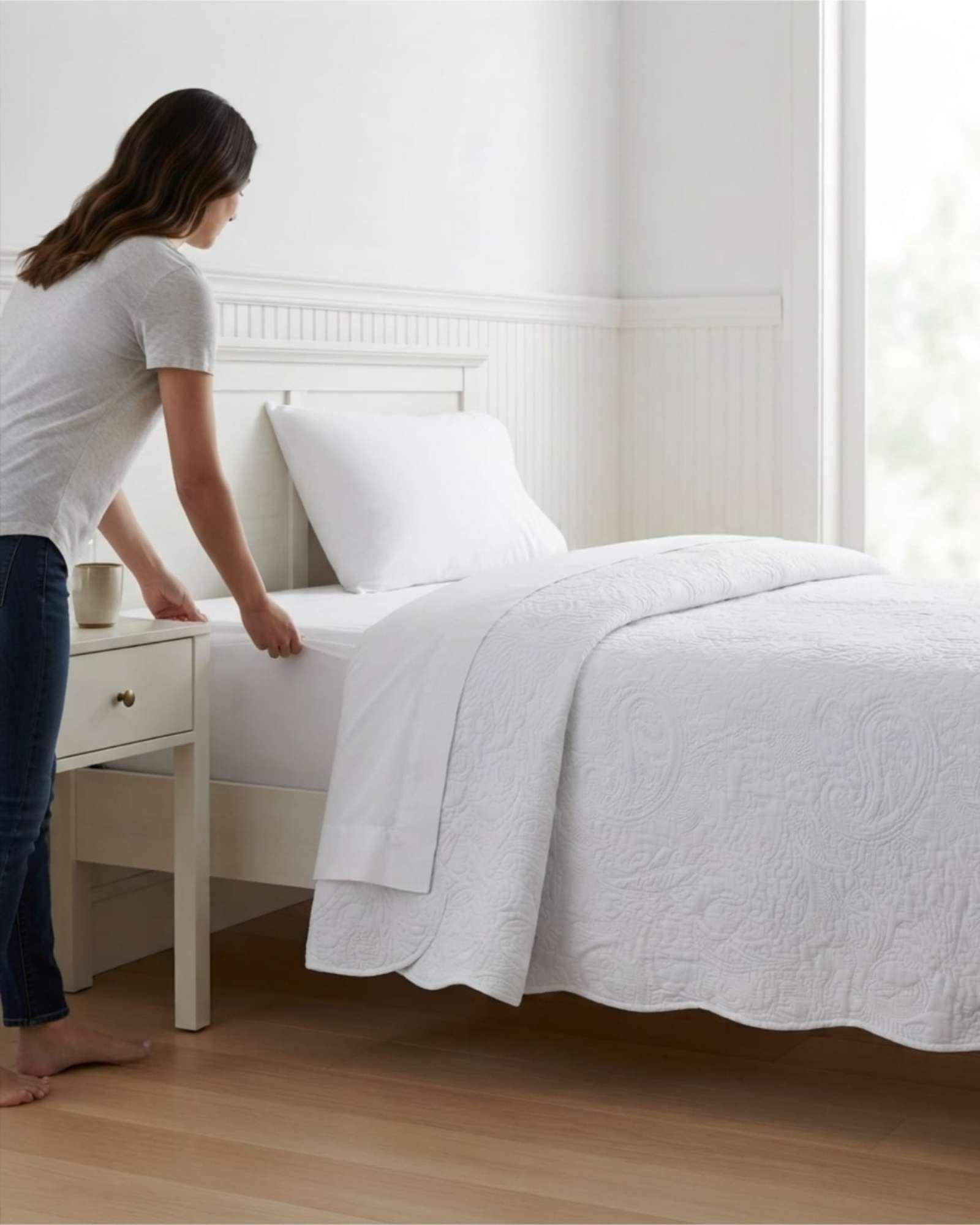 Cubrecama Quilt de Verano Liso 1.5 Plazas con Relieve 05-0
