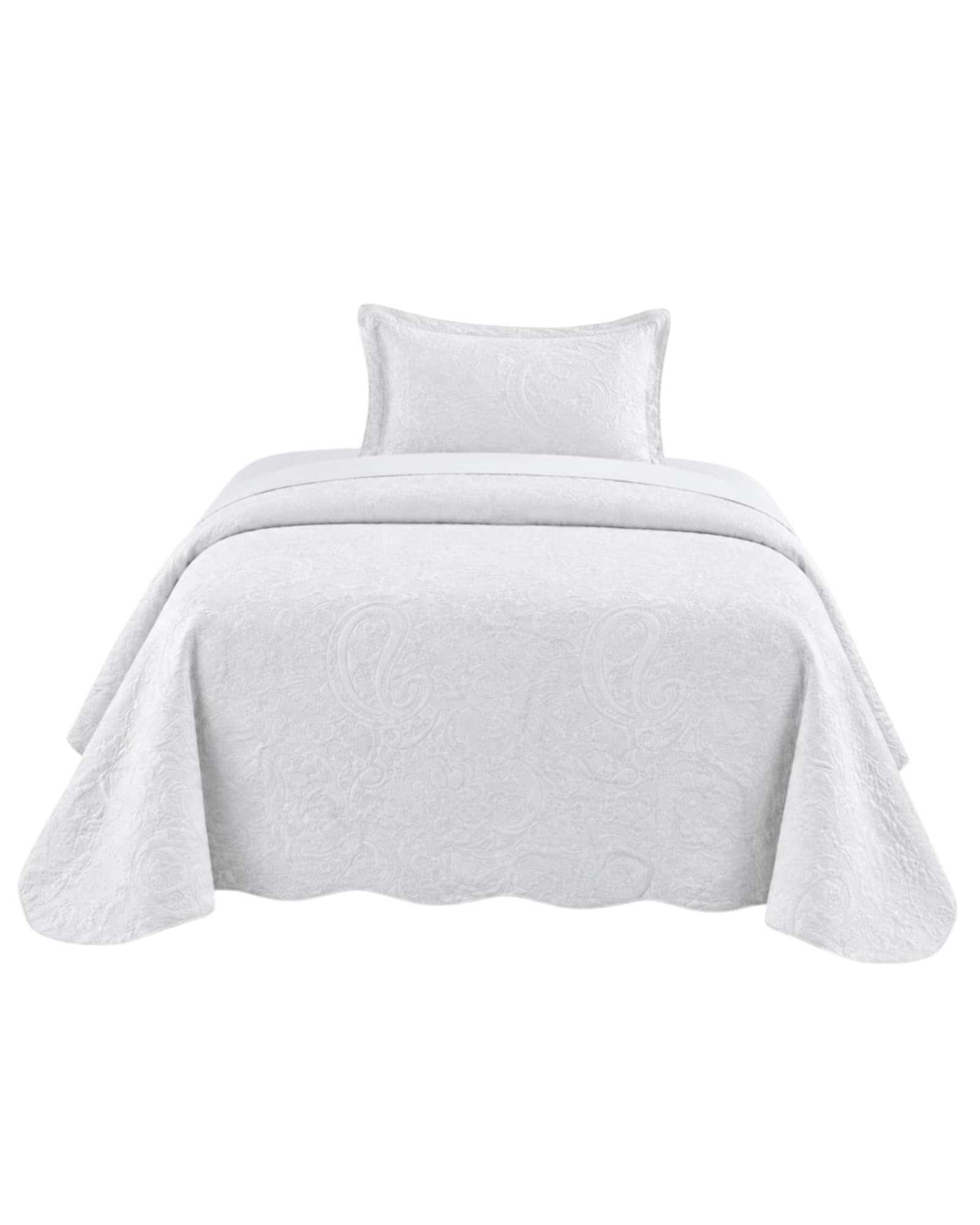 Cubrecama Quilt de Verano Liso 1.5 Plazas con Relieve 05-5