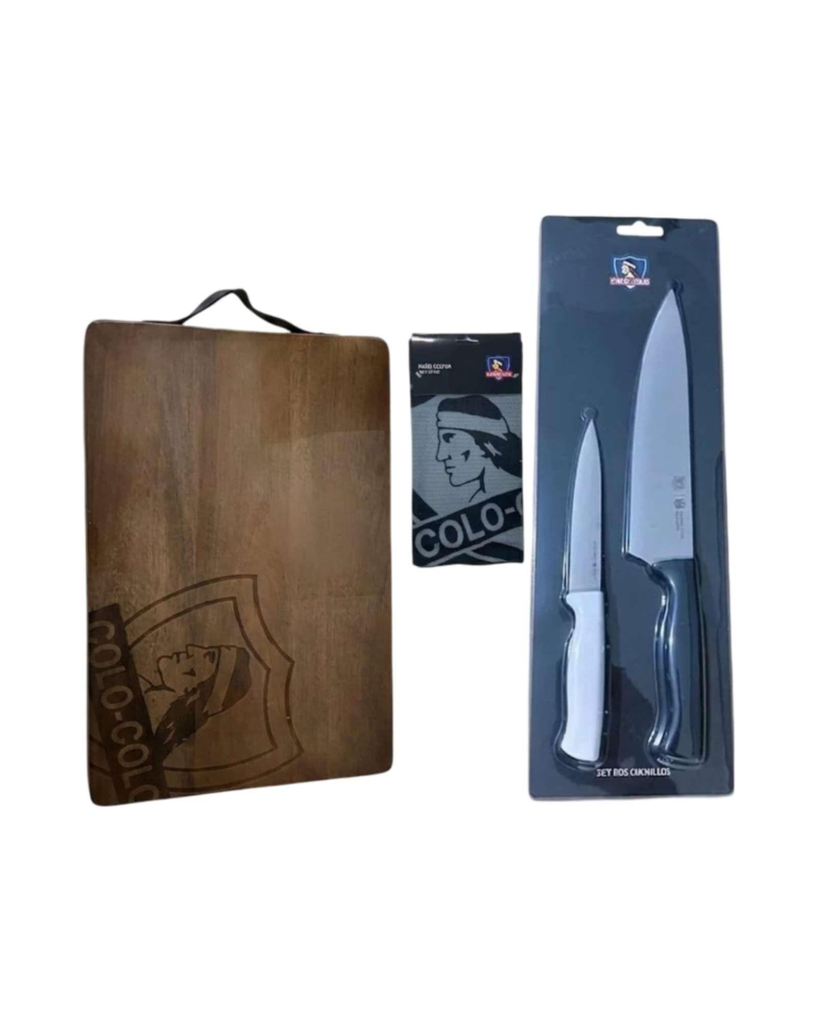Set de Cocina Asador Tabla de Madera y Cuchillos para Hombre A1-2