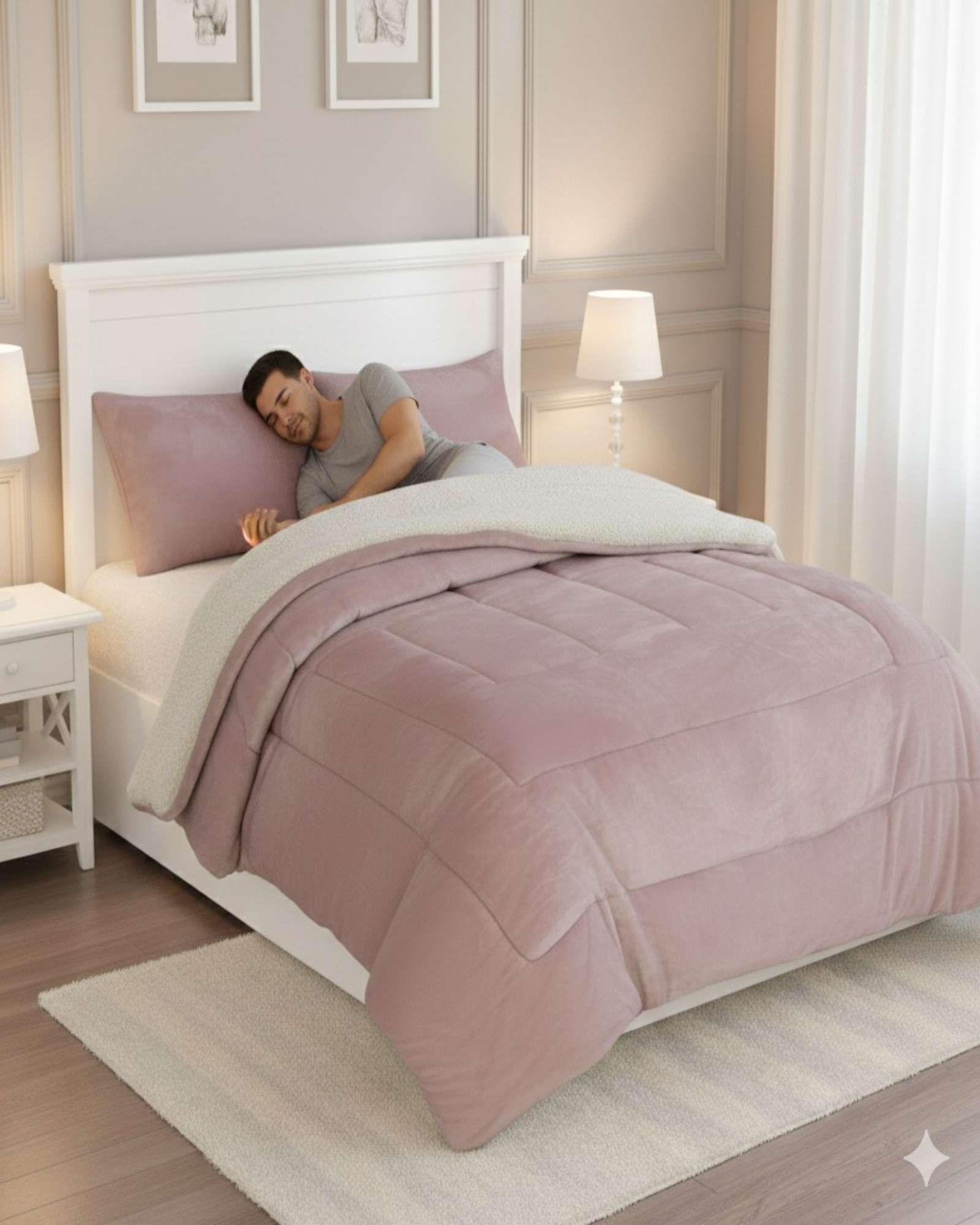 Cubrecama Premium Plush y Chiporro - Invierno King blanco-4