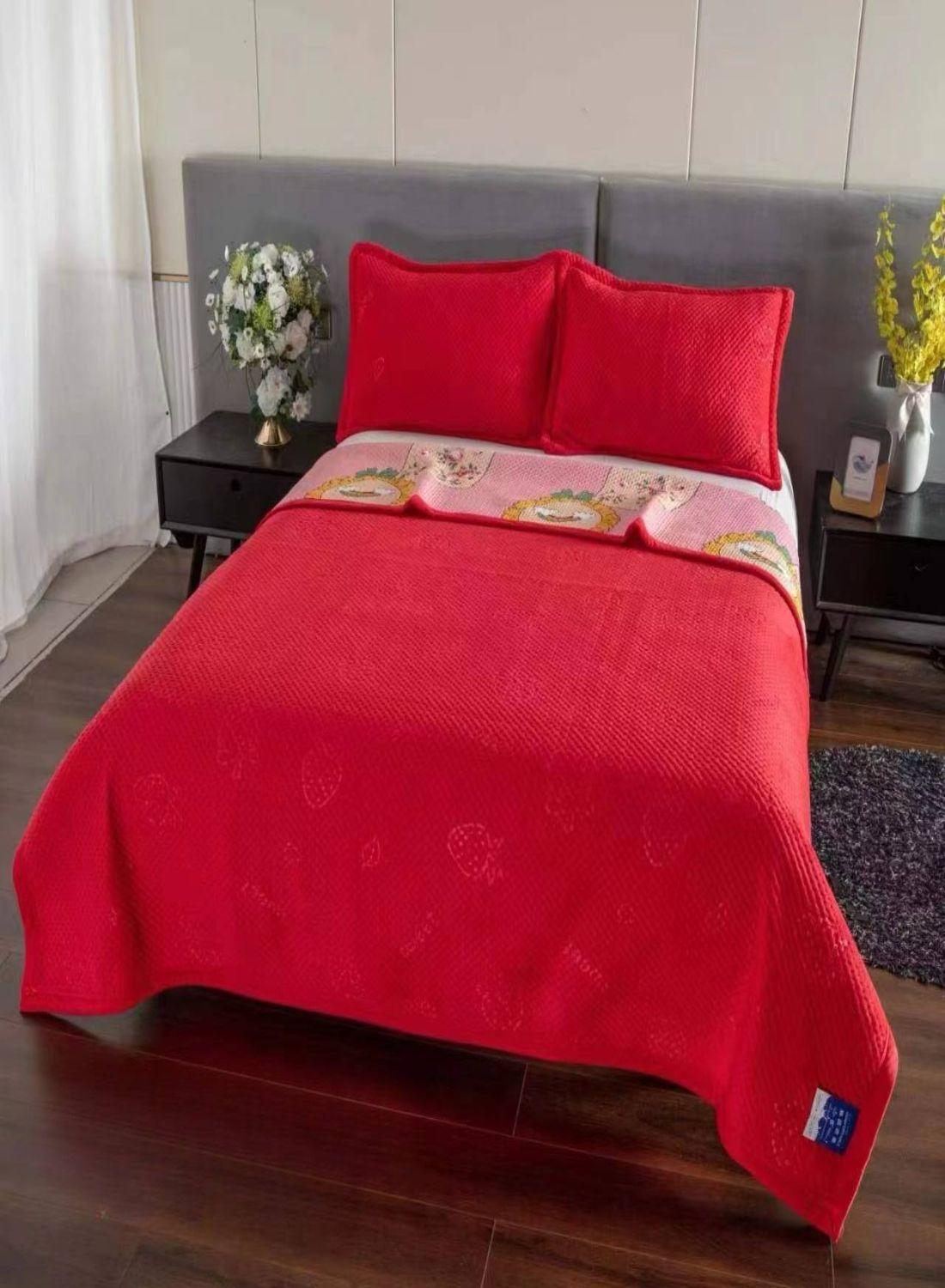 CUBRECAMA QUILT CON TELA PLUSH VERANO - INVIERNO-0