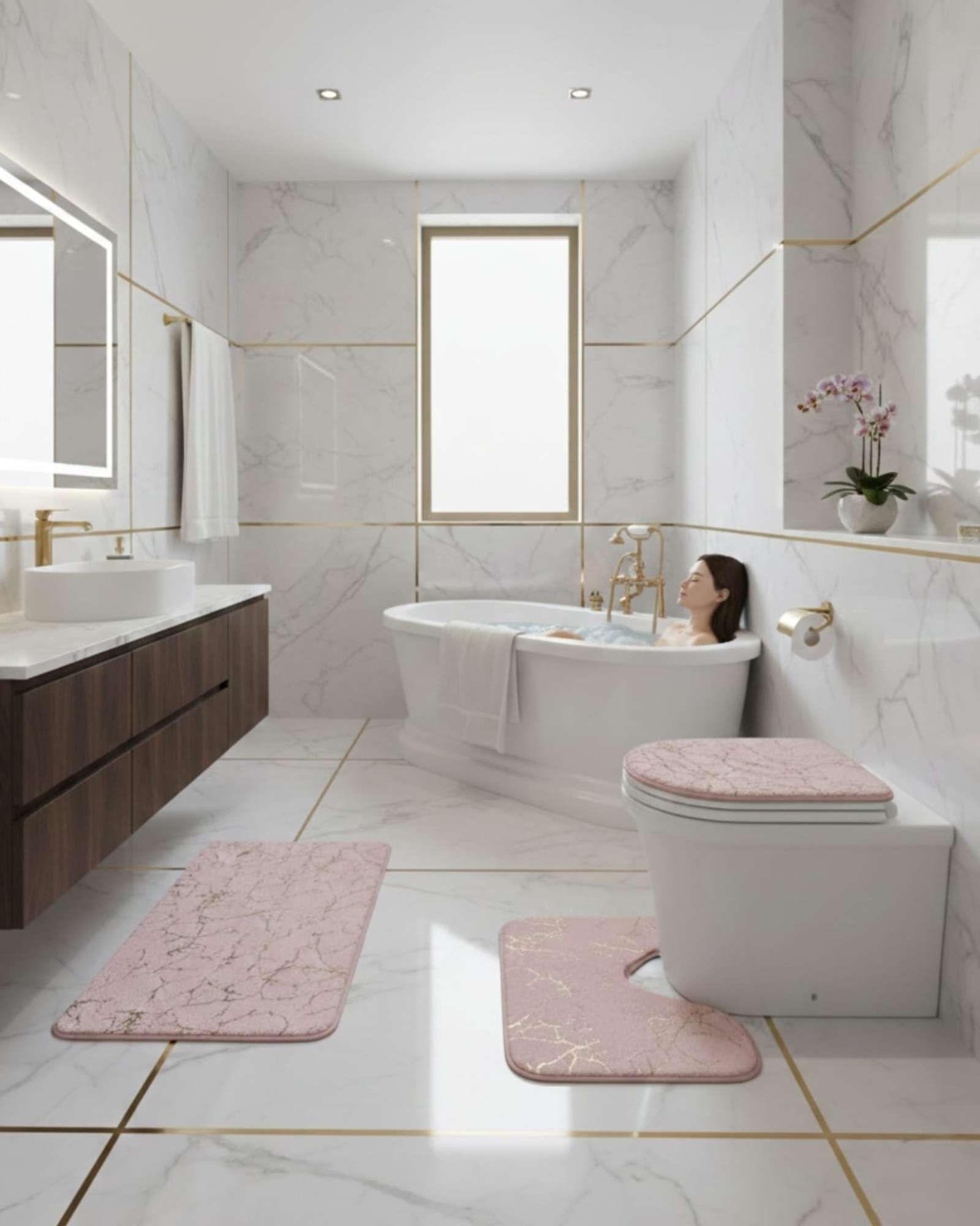 SET DE BAÑO DE MARMOL ATERCIOPELADOS 3 PIEZAS m3-3