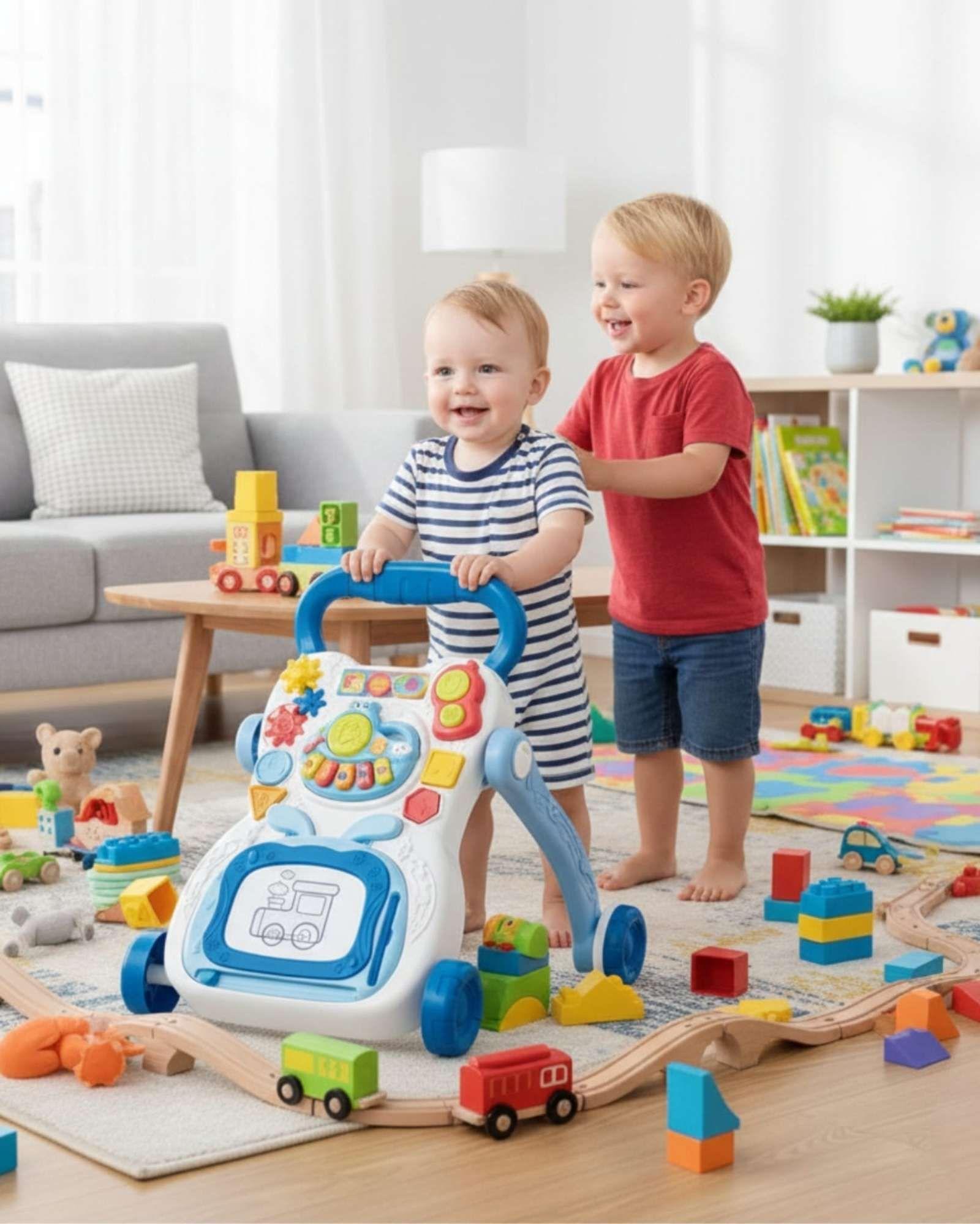 Caminador andador musical interactivo para bebes azul-4